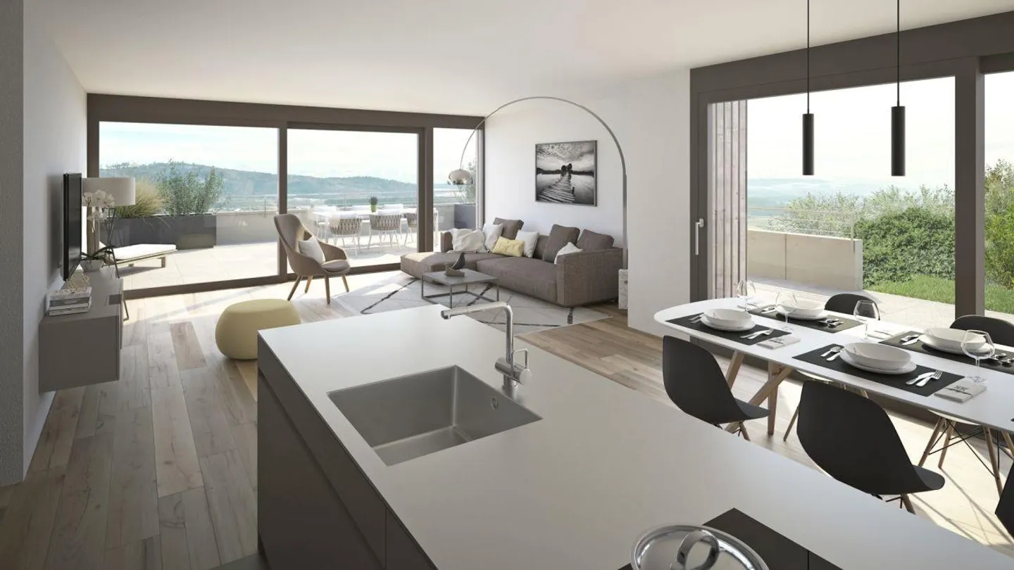 4½-Zimmer-Terrassenhaus mit Aussicht auf Alpen und Aarelandschaft - Foto 6 von 8