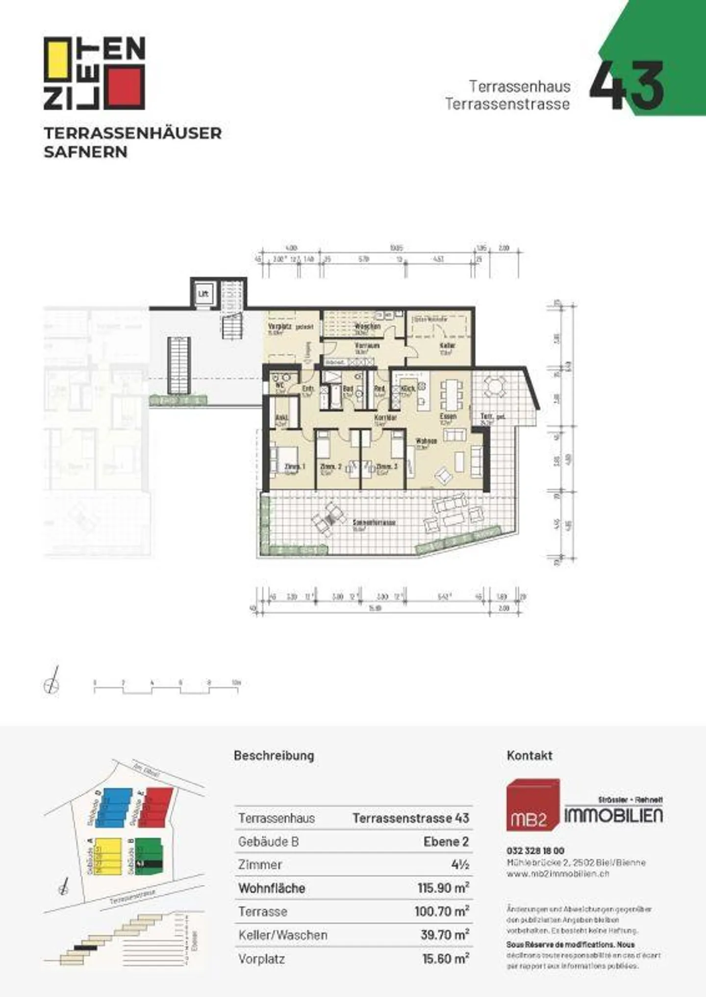 4½-Zimmer-Terrassenhaus mit Aussicht auf Alpen und Aarelandschaft - Foto 7 von 8