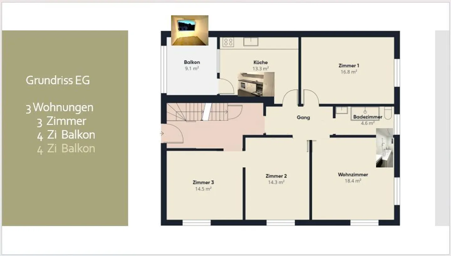 Appartement à Baden dans le canton d'Aargau - Photo 3 sur 4