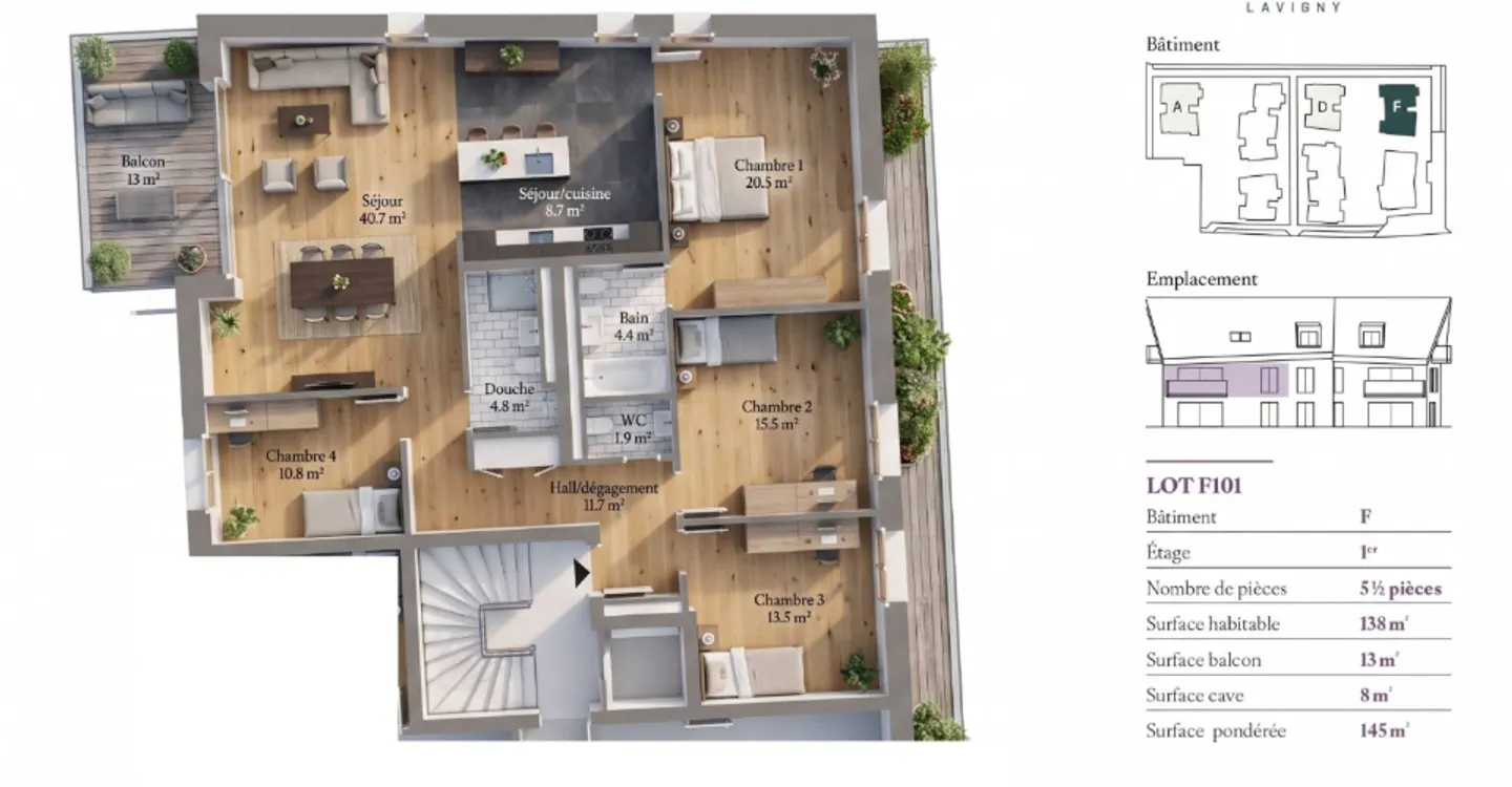 5.5-room apartment with balcony - Photo 7 of 9