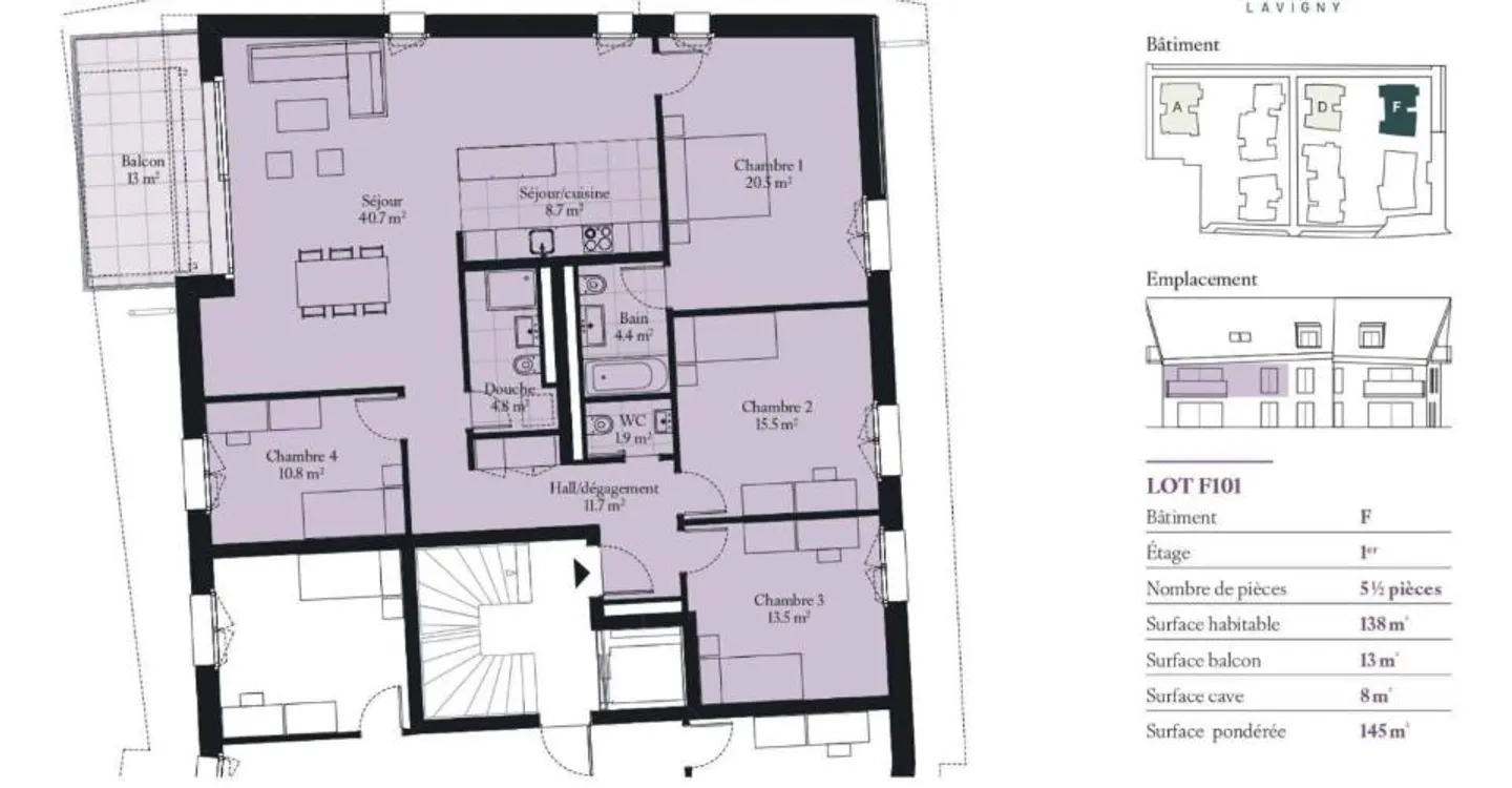 5.5-room apartment with balcony - Photo 8 of 9