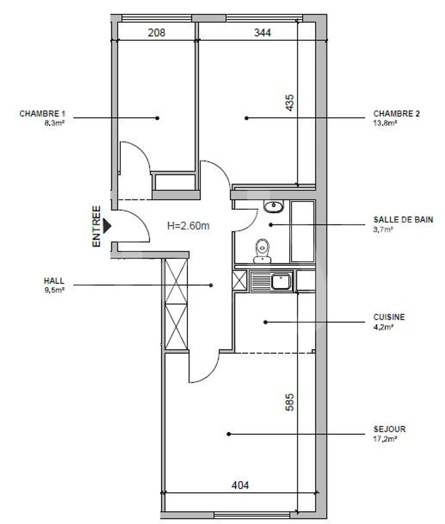 Appartement 35 pièces - Photo 1 sur 2