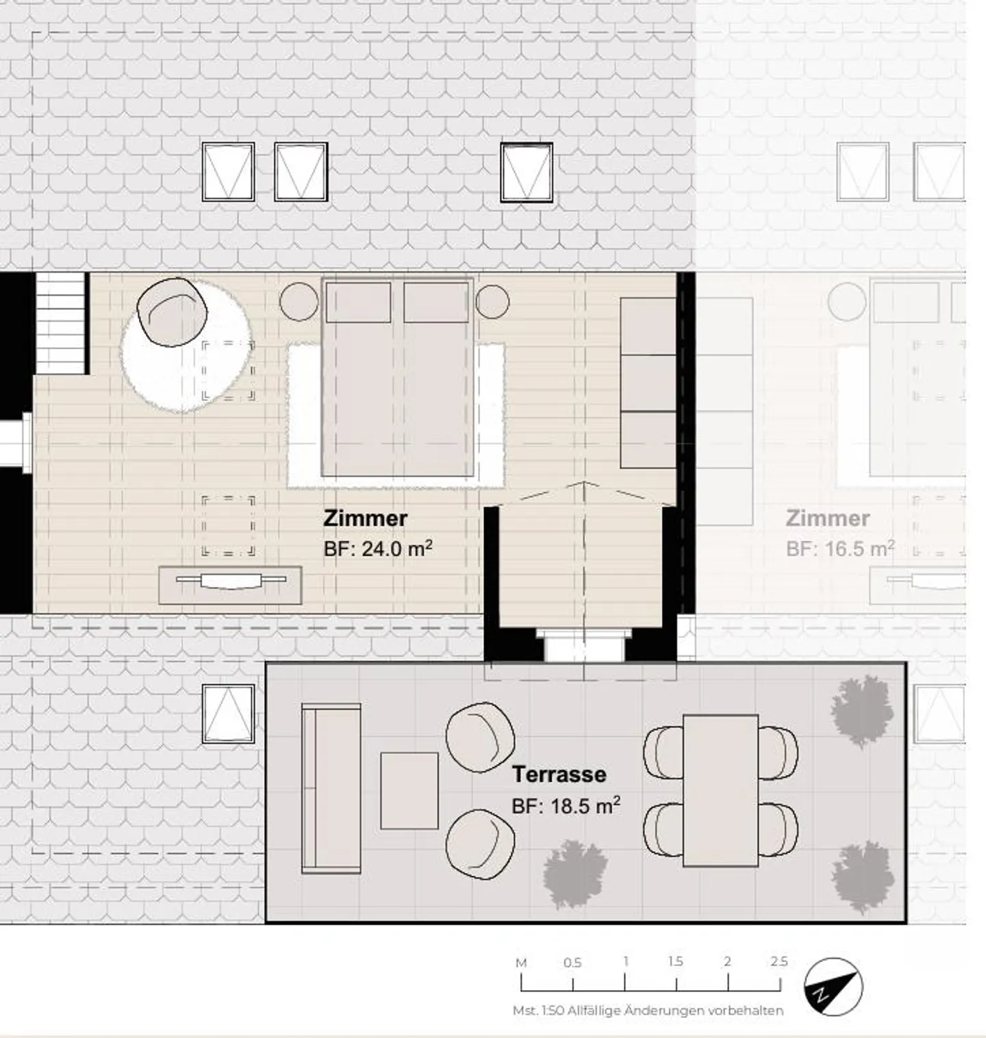 First rental: Attic apartment with large terrace for rent - Photo 5 of 6