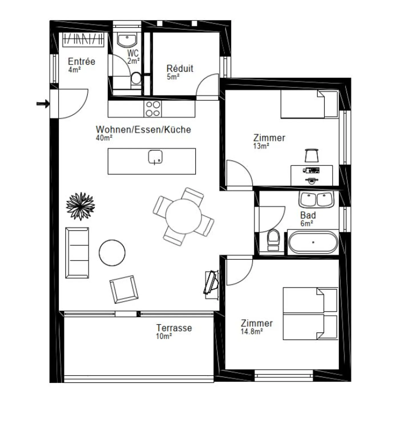 Moderne 3.5 Zimmerwohnung - Foto 7 von 8