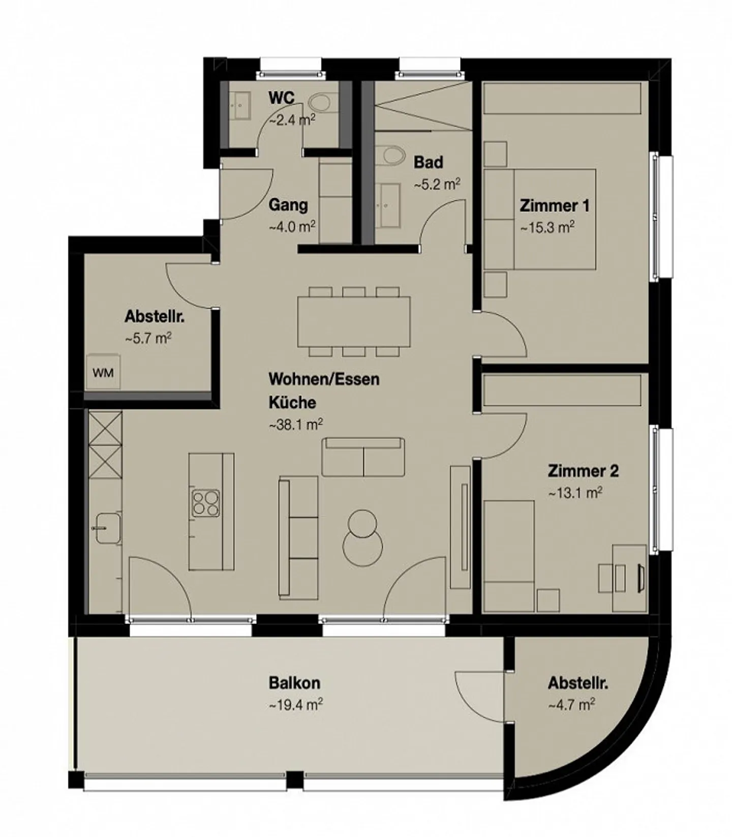 Charmante appartement neuf de 3.5 pièces - Photo 4 sur 5