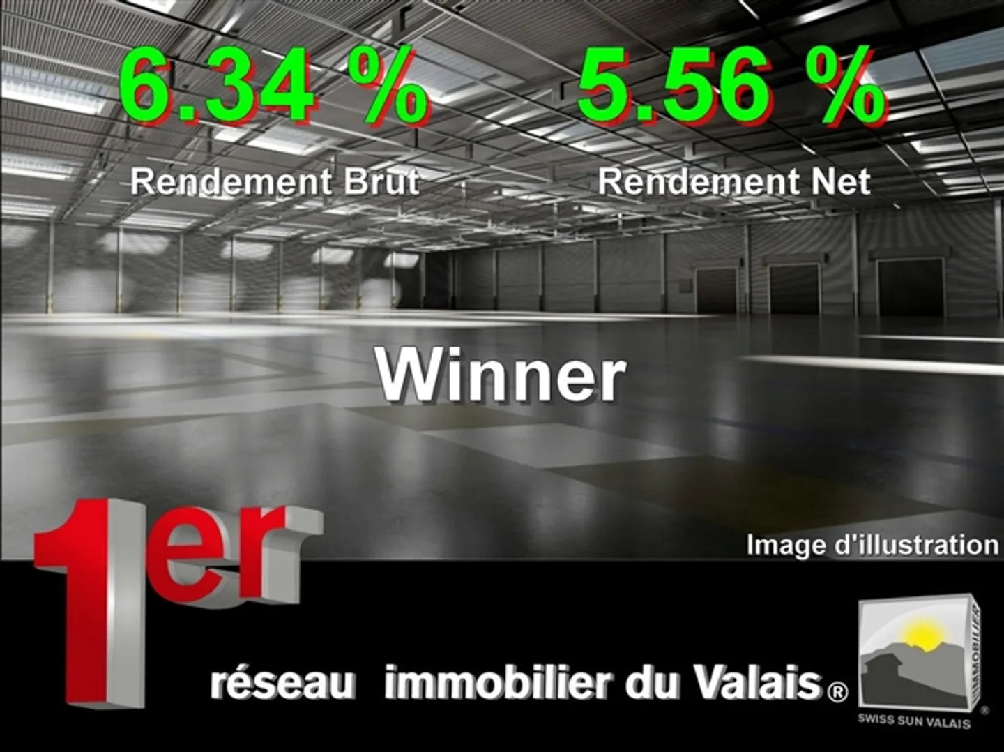 "SIERRE. I am a "WINNER", Yield commercial spaces and 9 parking spaces/ 316 m² for sale Switzerland" - Photo 1 of 1