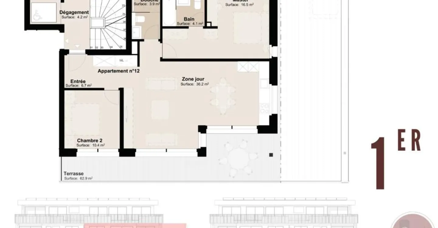 Neues Appartement mit Grosser Terrasse - Foto 4 von 4