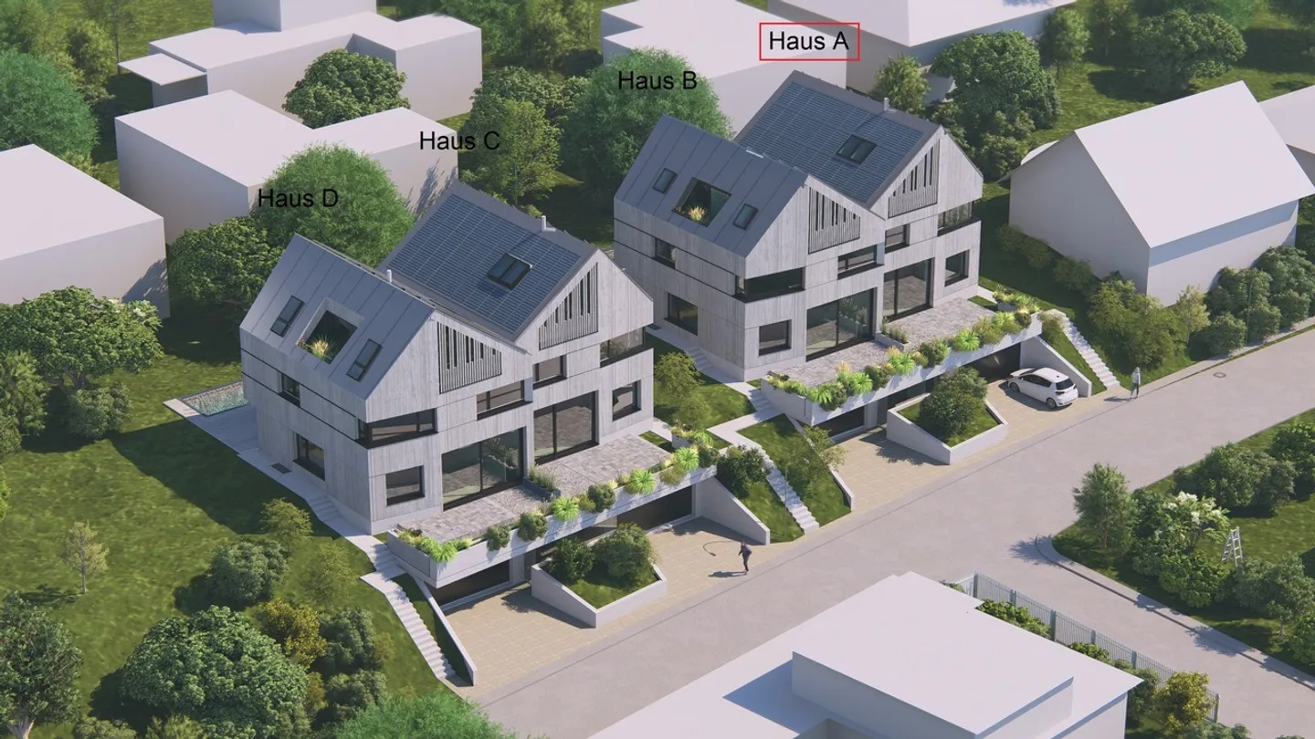 Nuovo progetto di costruzione Allmendgasse con quattro case a schiera di 7,5 stanze (Casa A) - Foto 2 di 6