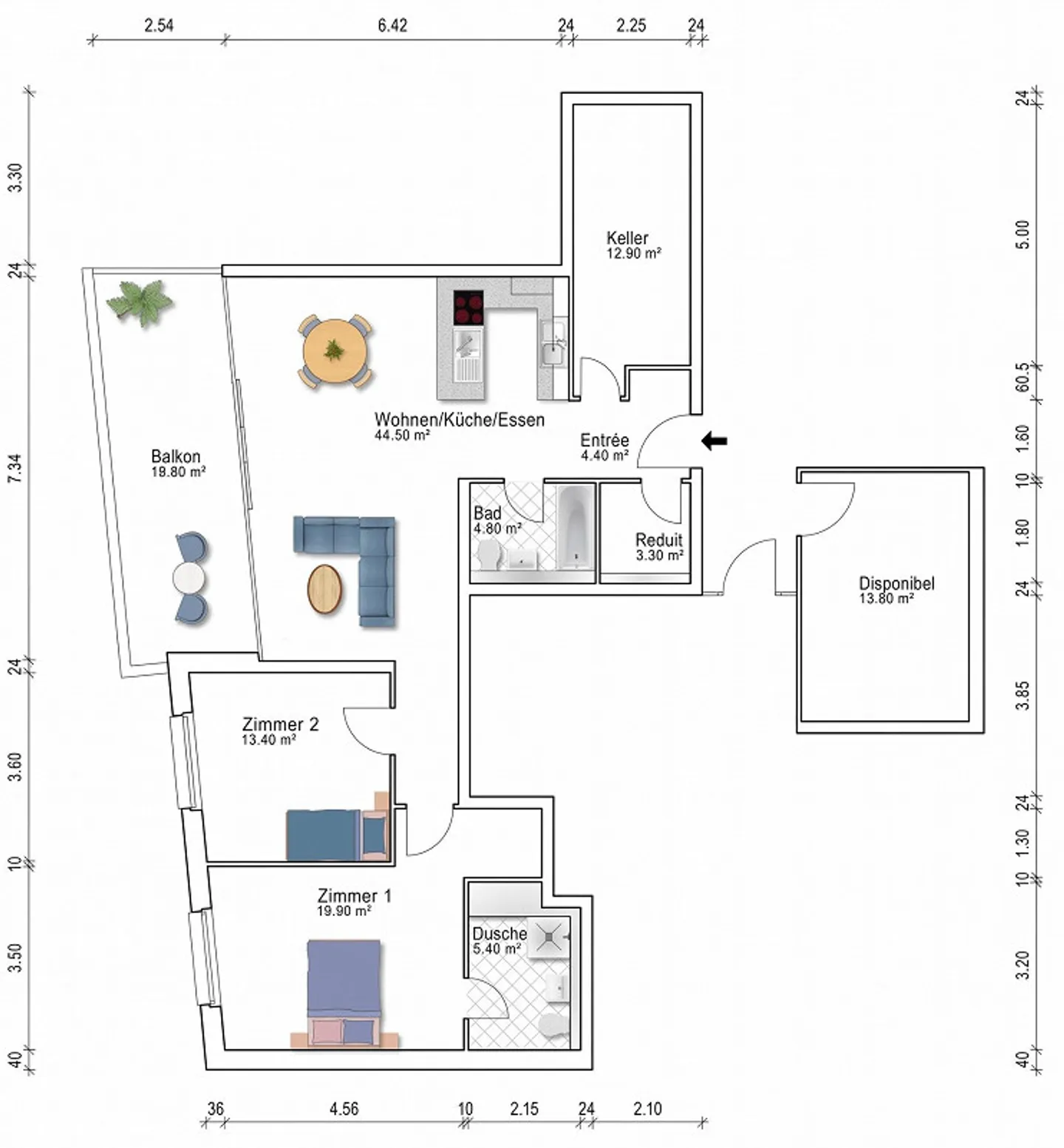 Appartement moderne, haut standard, sans seuil et adapté aux animaux! - Photo 16 sur 16