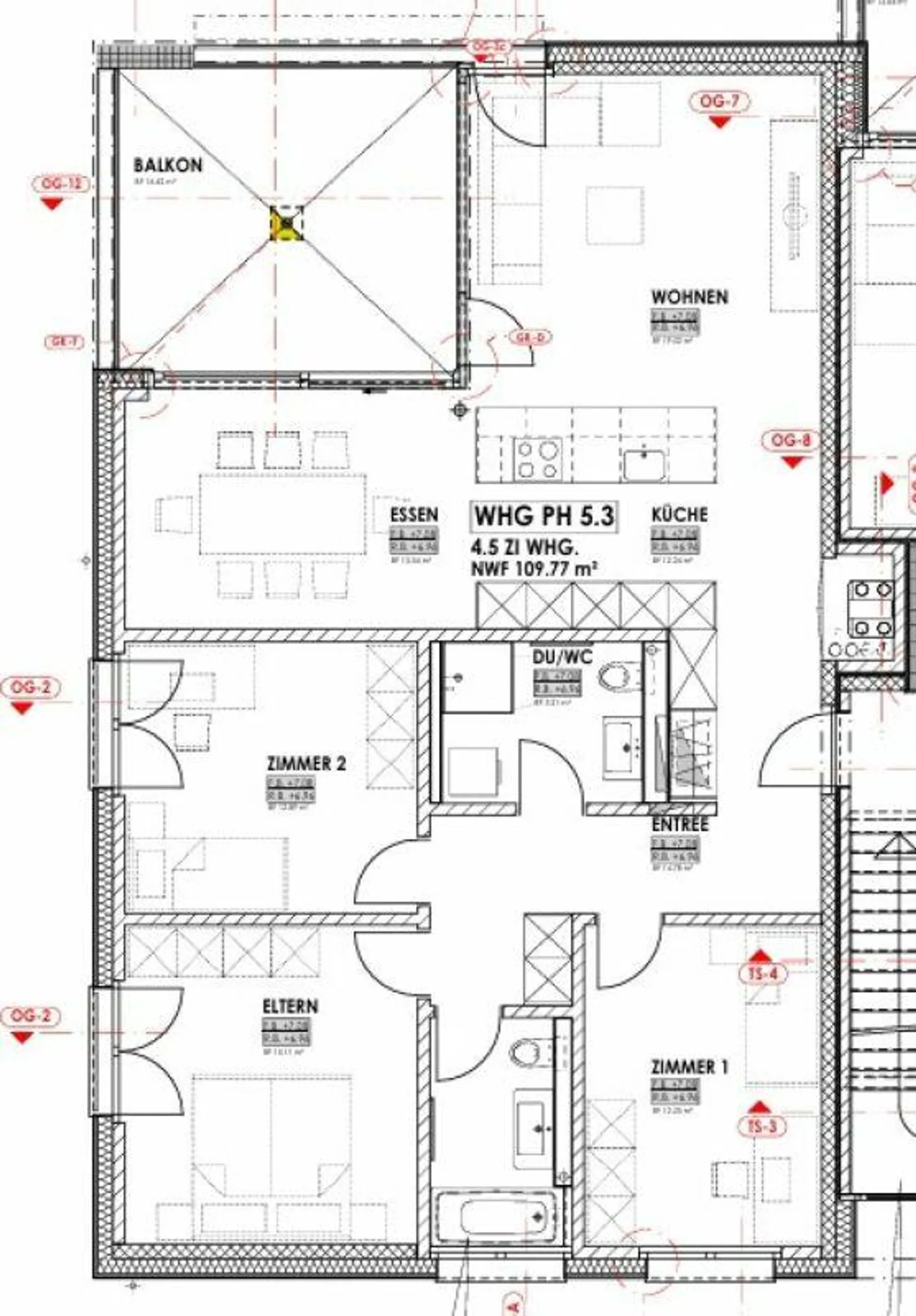 Grosszügige 4.5-Zimmer-Wohnung mit wunderbarem Balkon - Photo 13 of 13