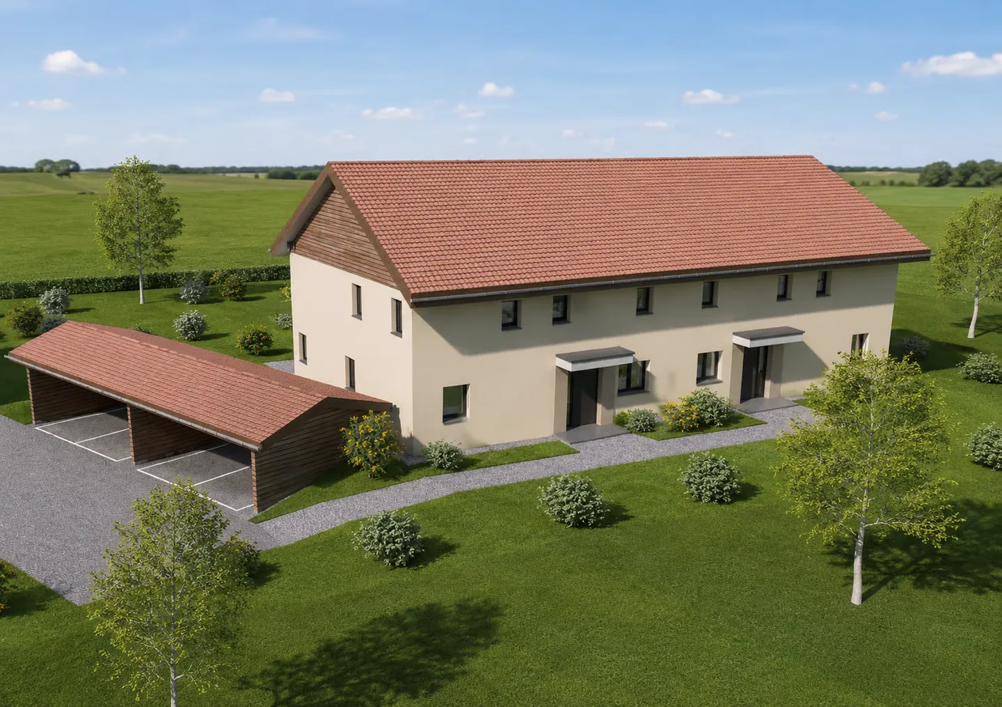 Magnificent semi-detached house with 5.5 rooms for sale on plan in Chénens - Photo 2 of 4