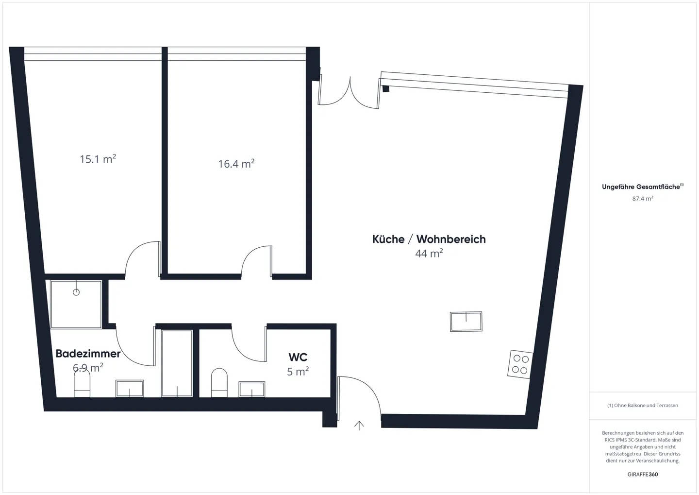 Modern, light-flooded and with balcony - charming 3.5-room apartment right by the park - Photo 9 of 9