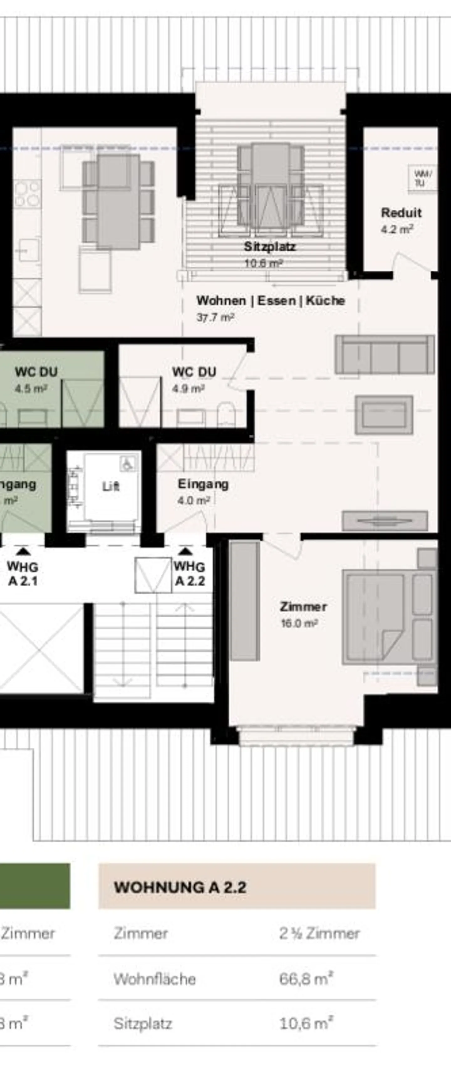 Appartement penthouse 2.5 pièces de haute qualité à louer - Photo 10 sur 10