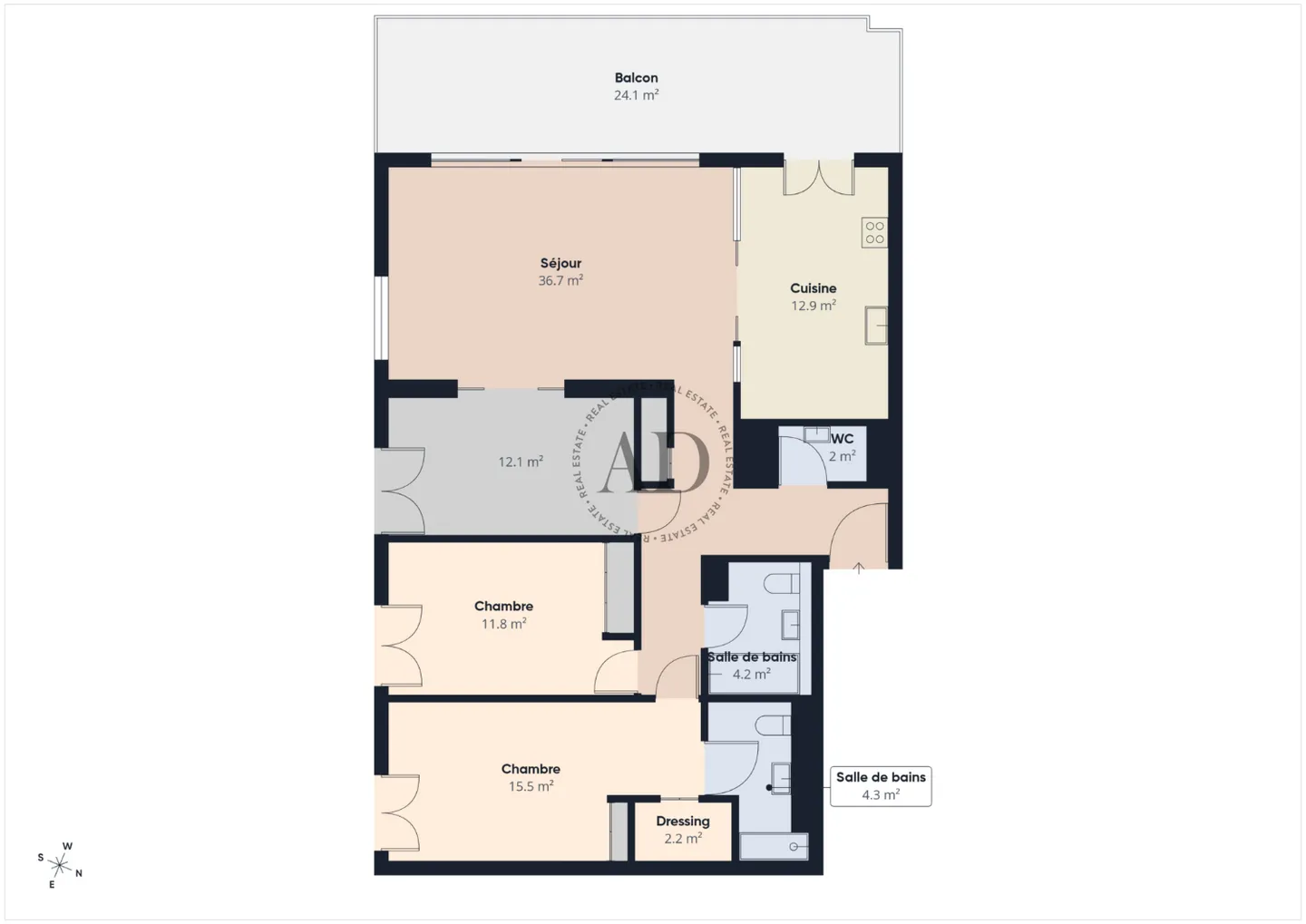 Helles Apartment in neuem Gebäude - Foto 13 von 13