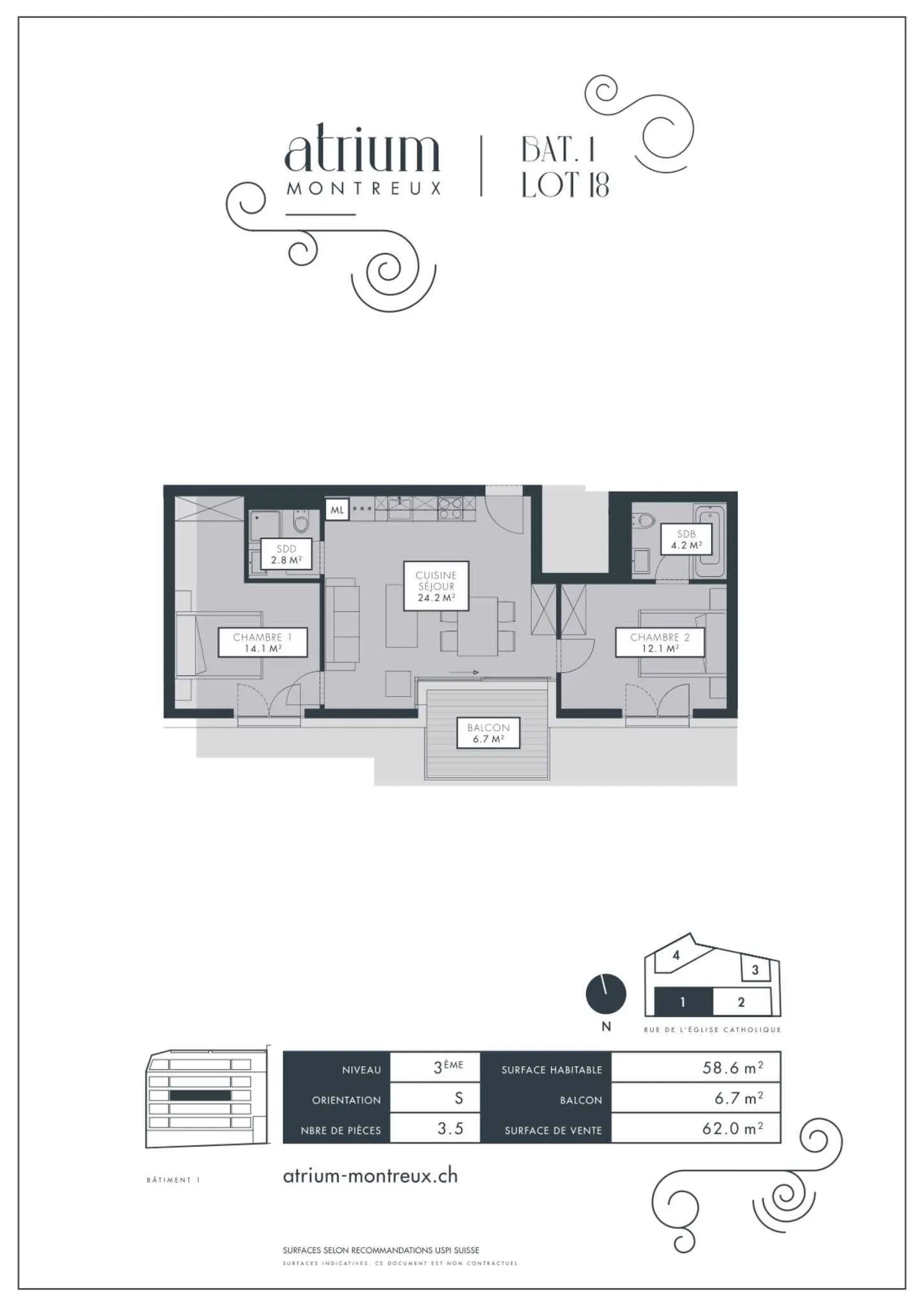 Zeitgemäße Wohnung in Montreux - Foto 7 von 7