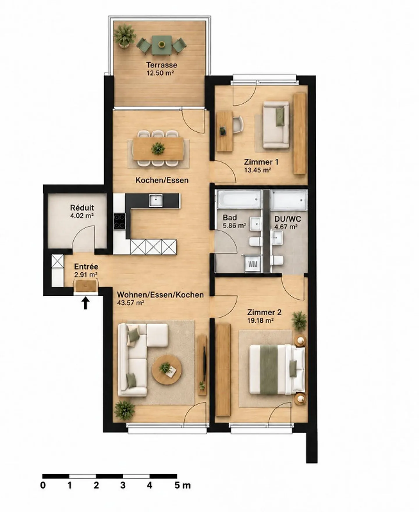 Bright 3.5-room apartment with large balcony - Photo 8 of 8