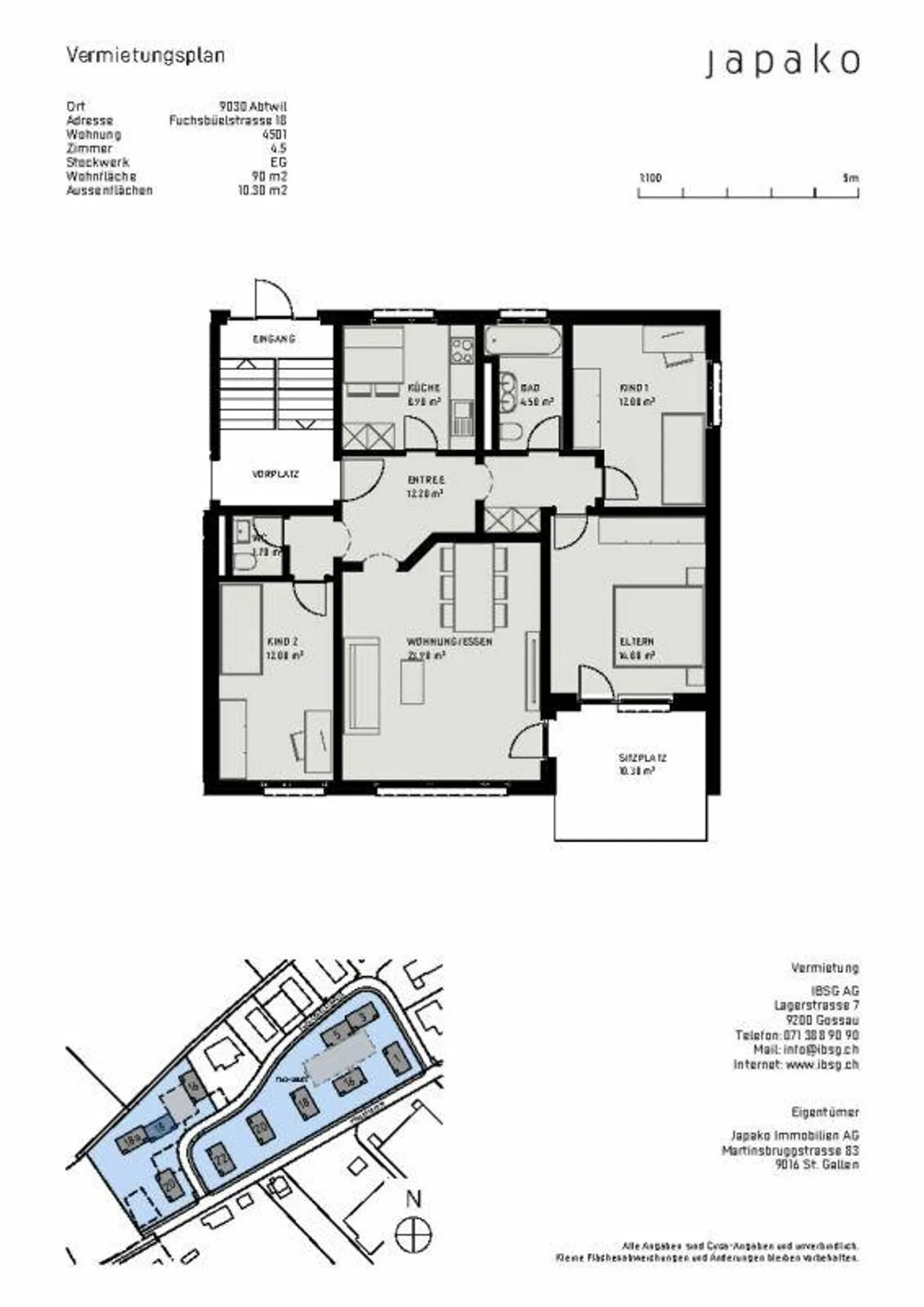 Ampio appartamento di 4,5 locali in posizione tranquilla - Foto 9 di 11
