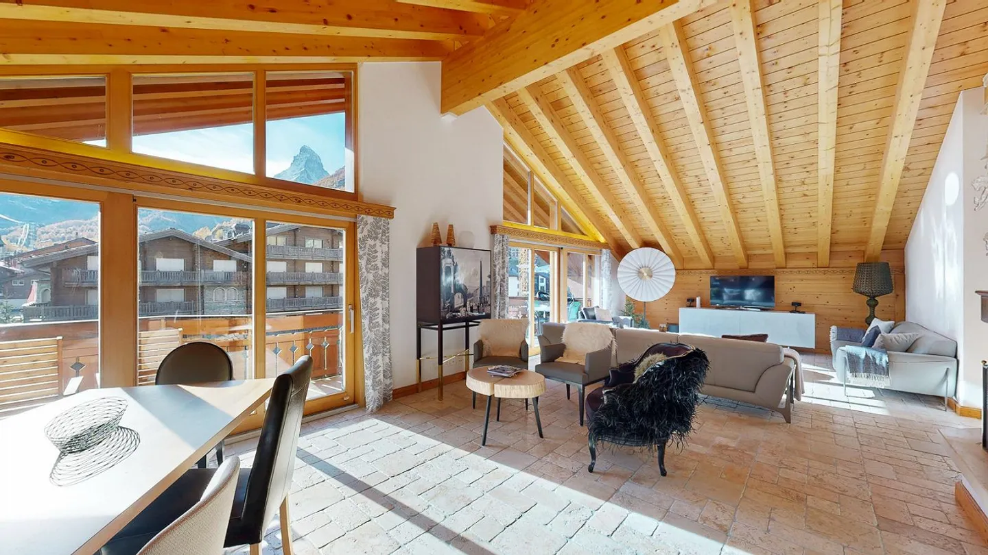 Grand appartement sous les toits dans le meilleur emplacement de Zermatt - Photo 5 sur 11