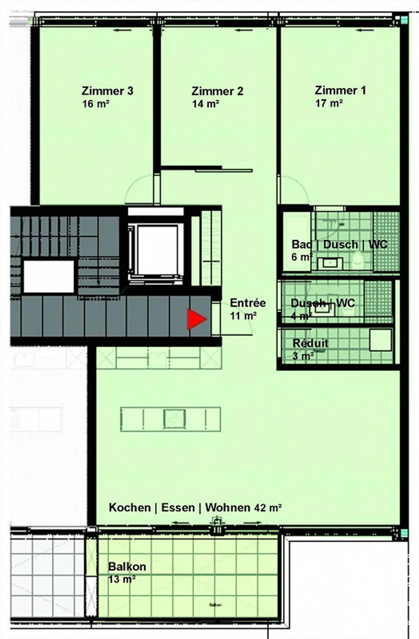 Appartement moderne de 4 pièces près de la gare SBB - Photo 15 sur 16