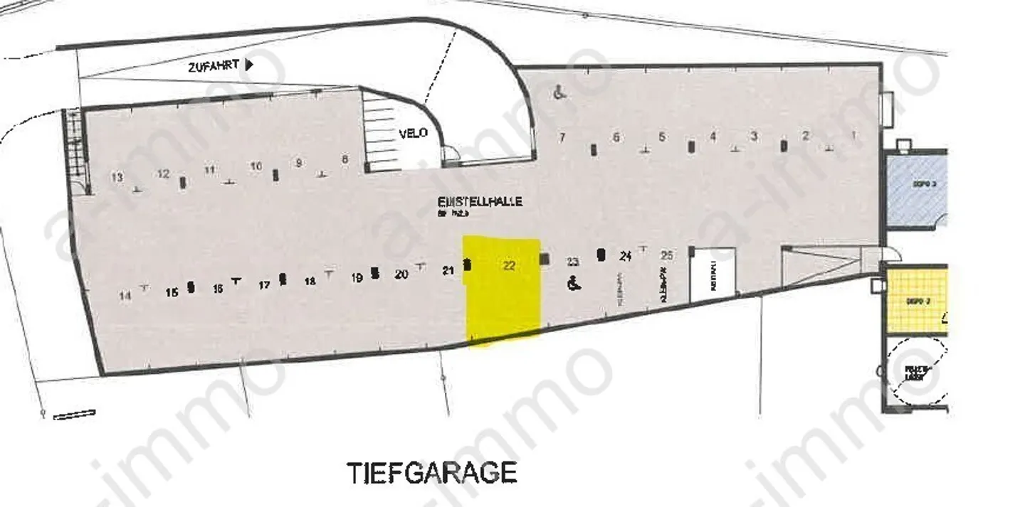 Geräumiger Tiefgaragenparkplatz in Reinach - Foto 1 von 7