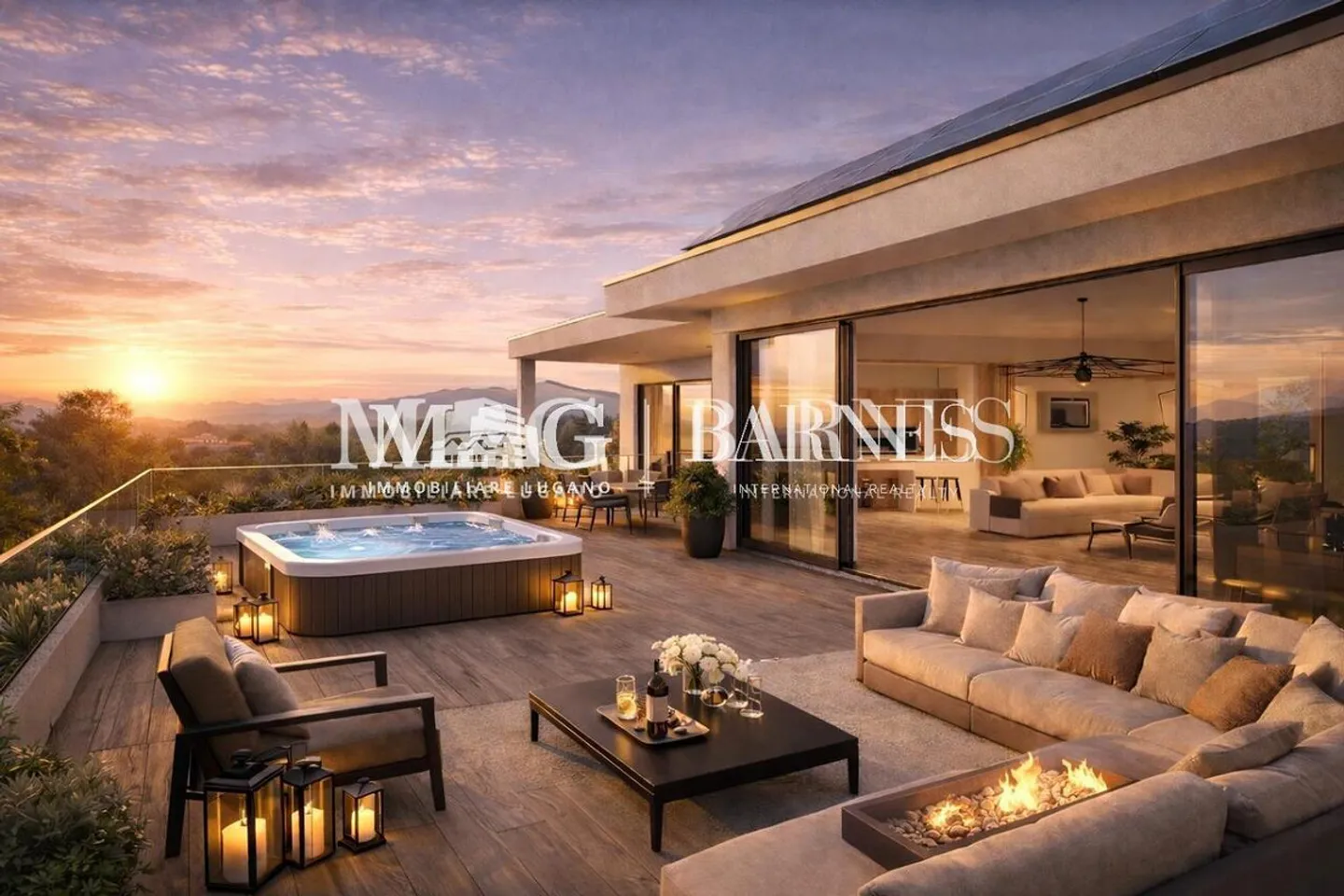 Collina d'Oro: Newly built penthouse with panoramic terrace - Photo 1 of 11