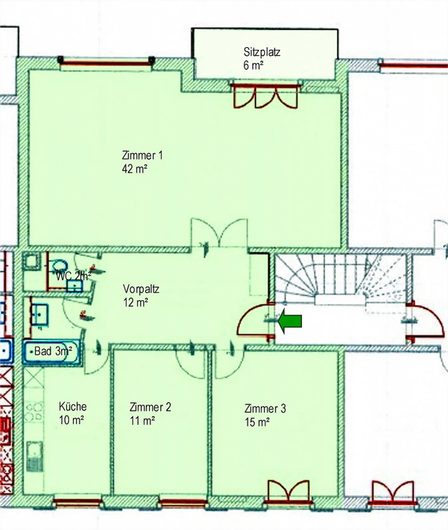 Geräumige Wohnung mit Garten - Foto 12 von 13
