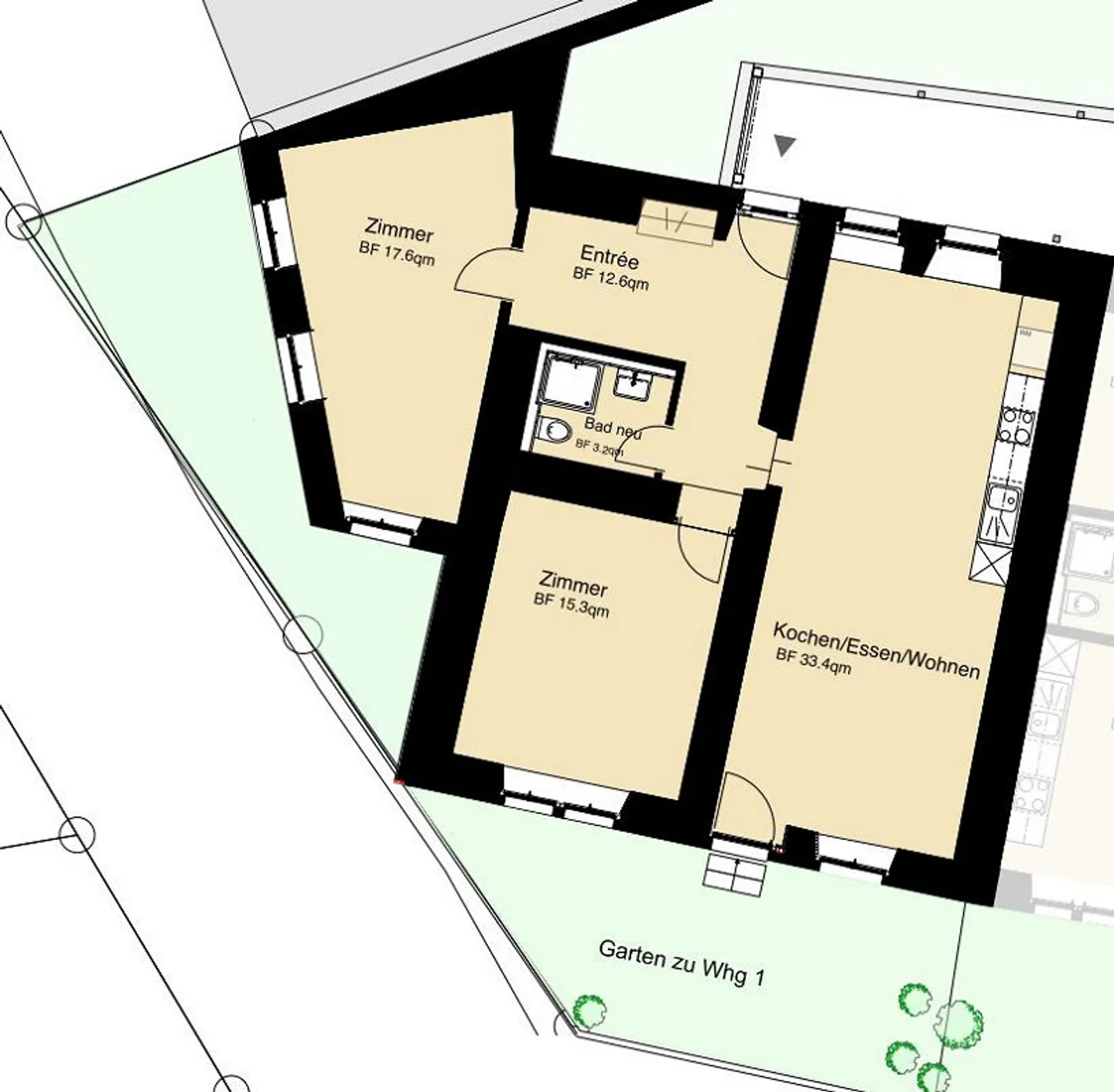 3-room apartment with garden seating area in the heart of Sissach - Photo 7 of 7