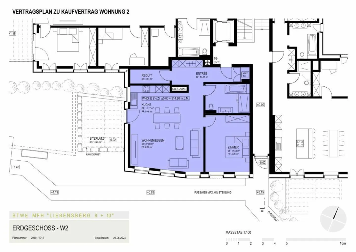 Nuova costruzione: appartamento di 2,5 stanze (piano terra, n. 2) nel rurale Liebensberg (comune di Wiesendangen) - Foto 7 di 7