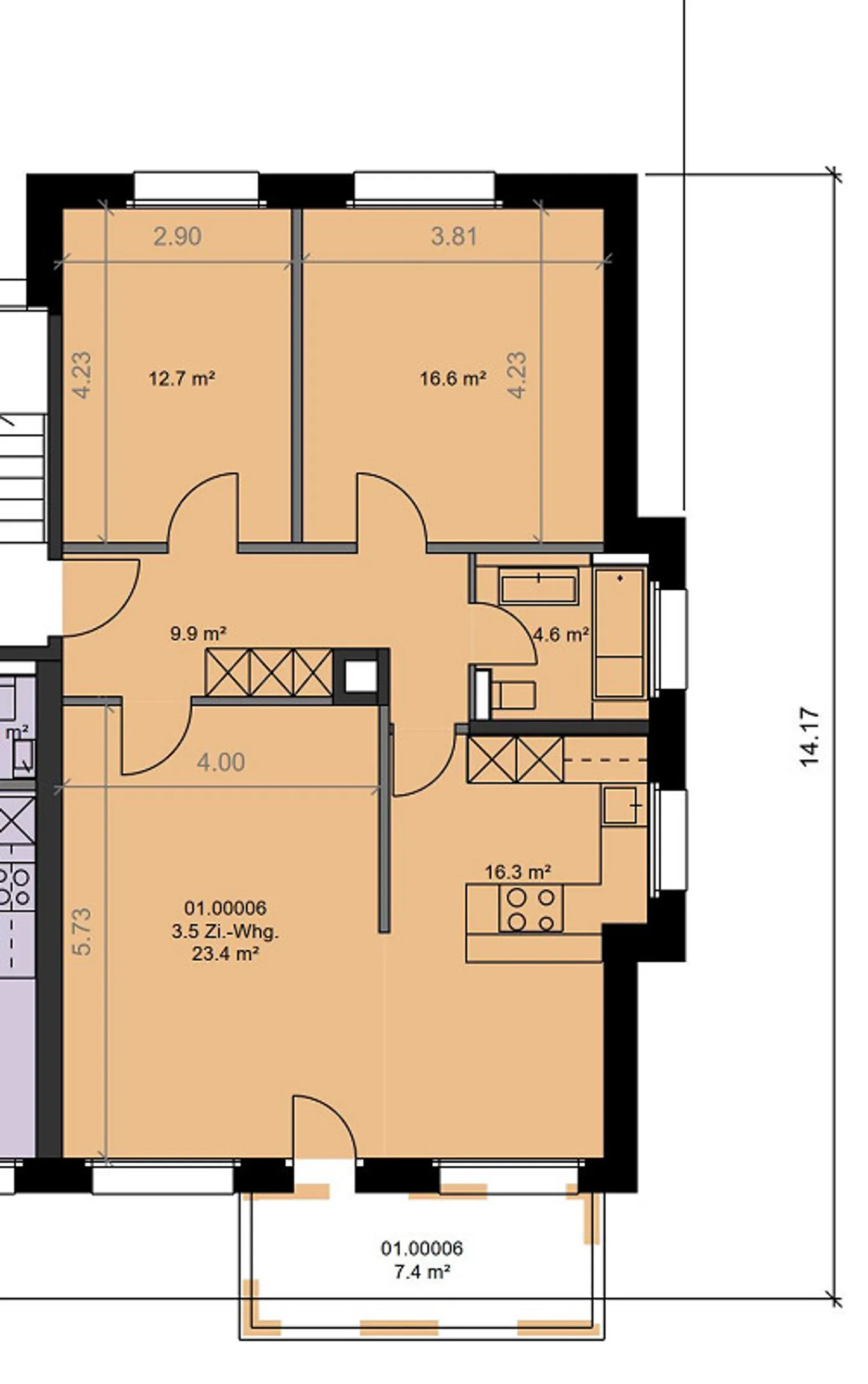 Modernes Familienapartment mit Balkon - Foto 12 von 12