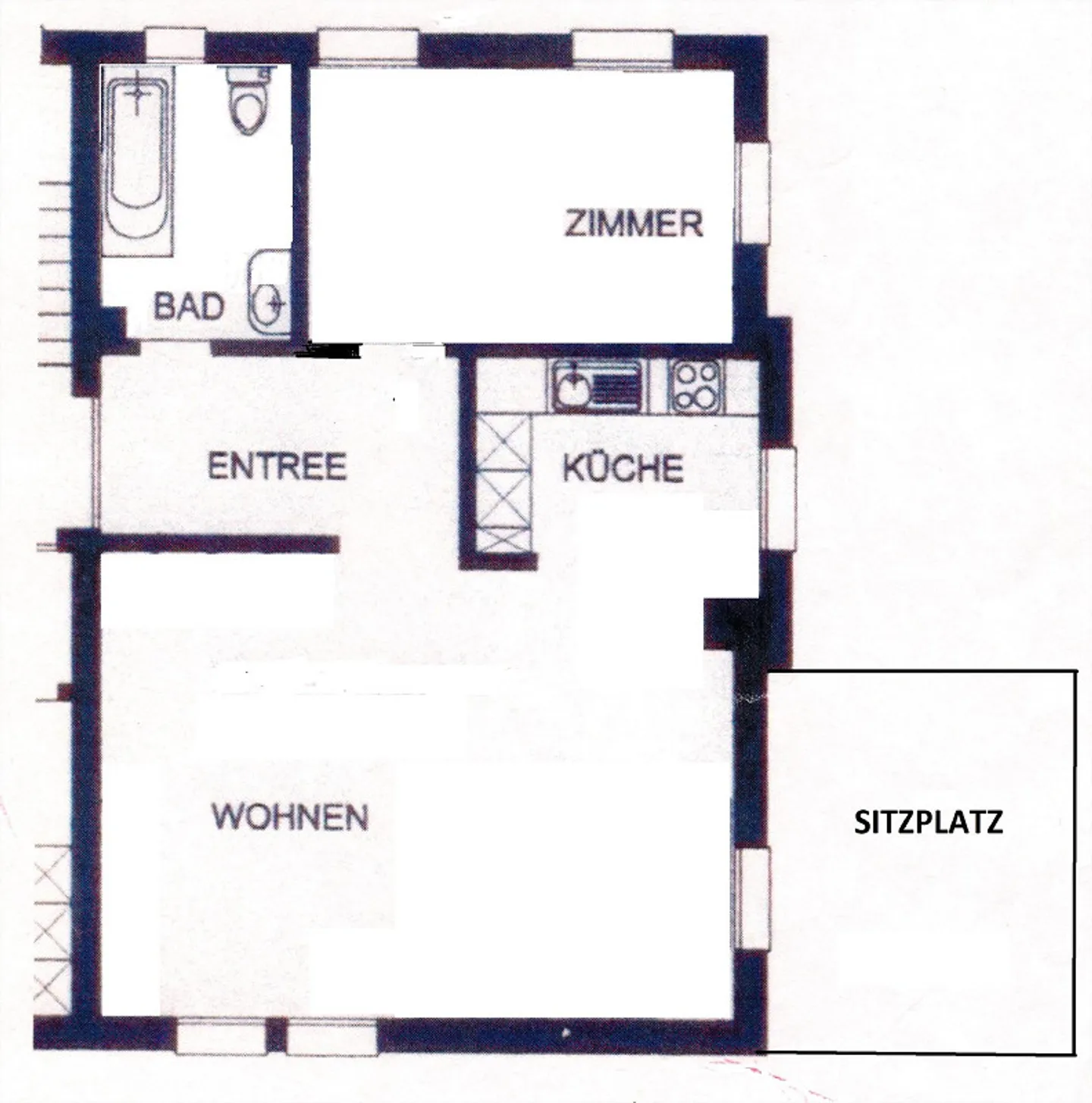 Geräumige Wohnung mit Sitzplatz - Foto 2 von 11
