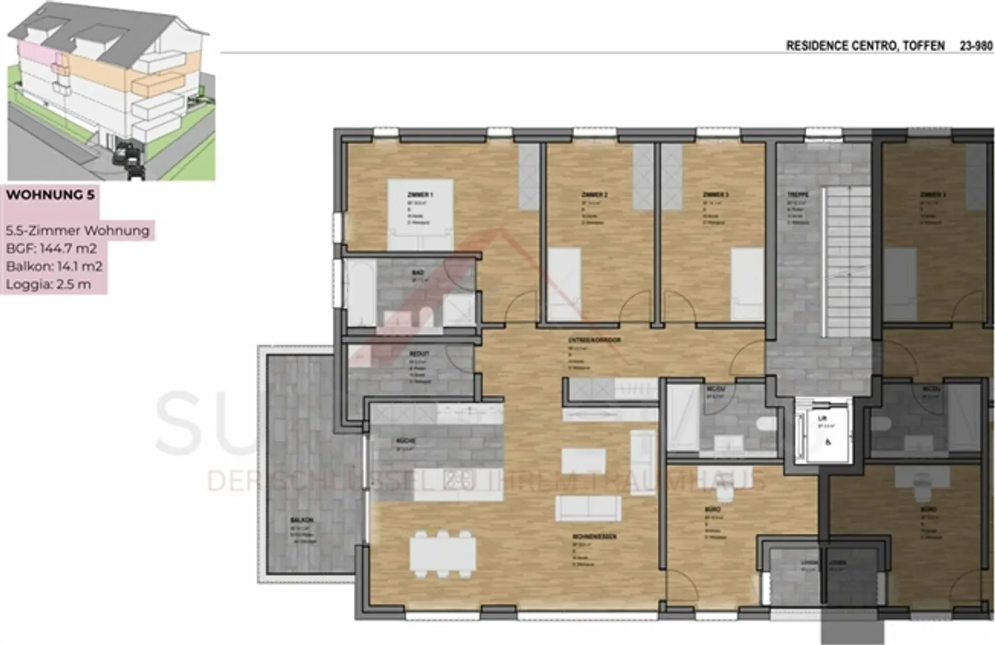 Vivere di alta qualità con stile e spazio - Appartamento di 5½ stanze "RESIDENCE CENTRO" (2° piano) Nord - Foto 13 di 20
