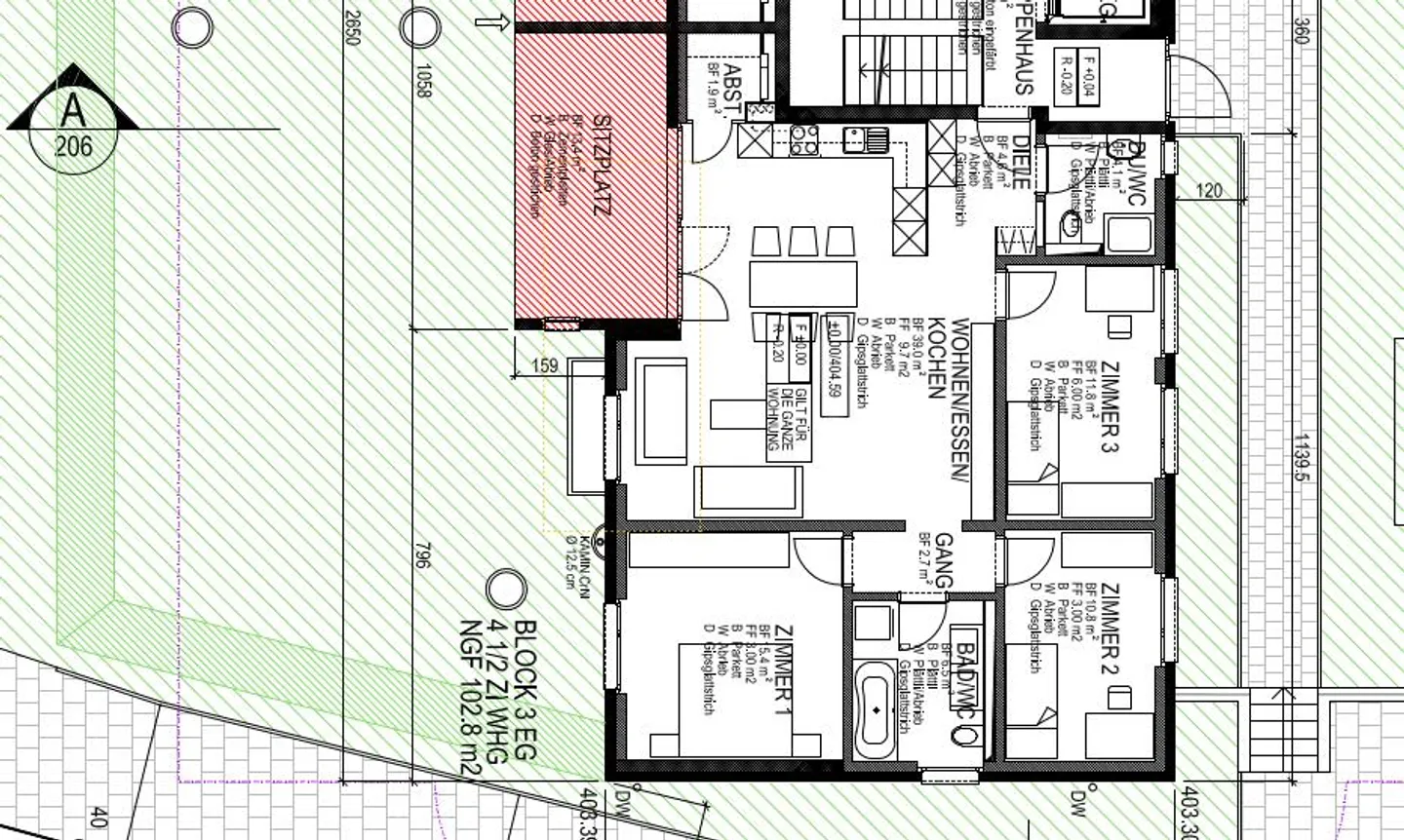 Appartamento 4.5 locali con giardino privato in posizione centrale - Foto 6 di 7