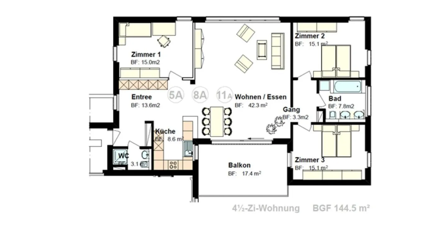 Appartamento con giardino di 4,5 stanze adatto alle famiglie in periferia - Foto 9 di 10