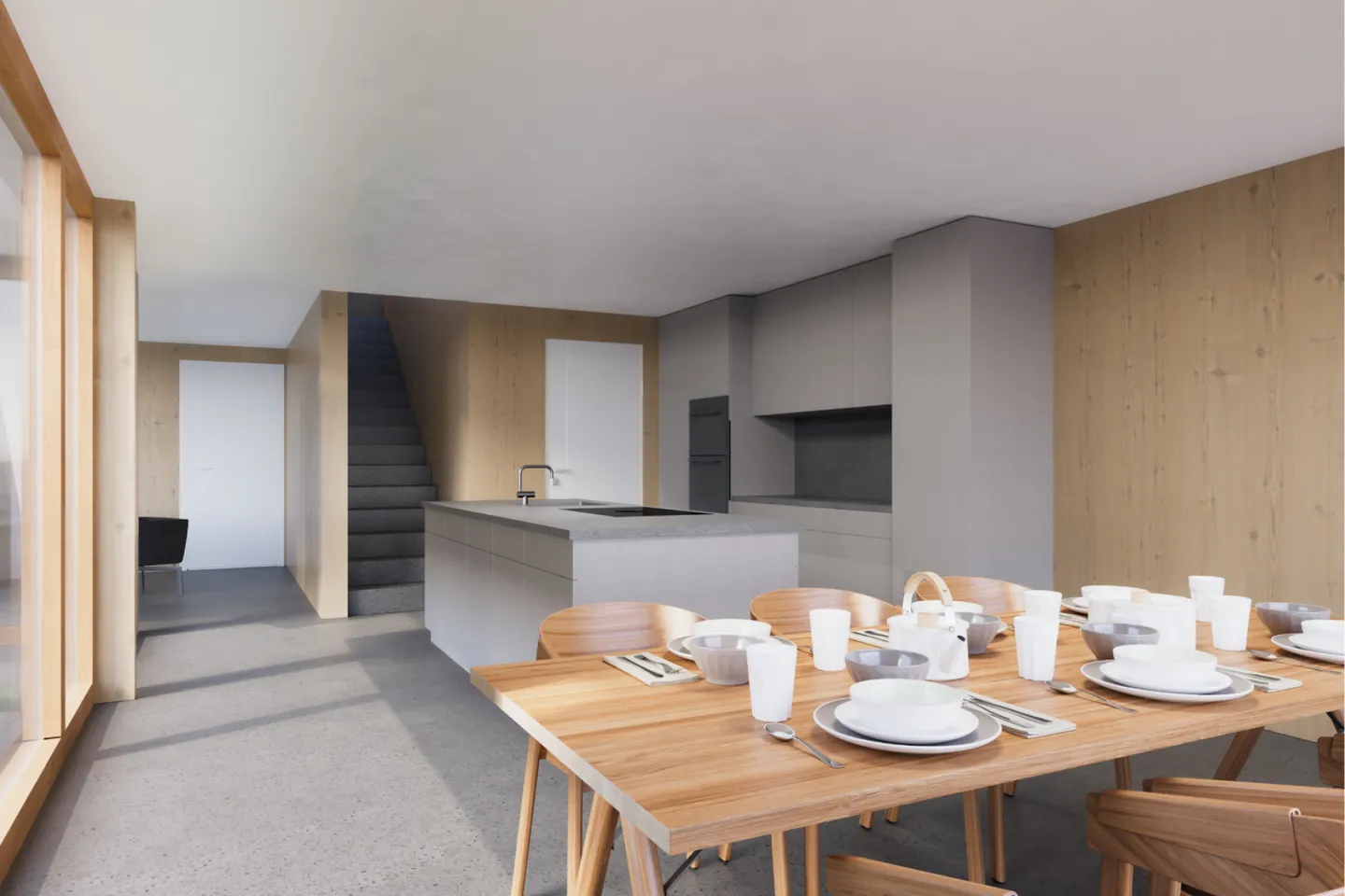 Maison individuelle neuve en construction moderne en bois - Photo 4 sur 11
