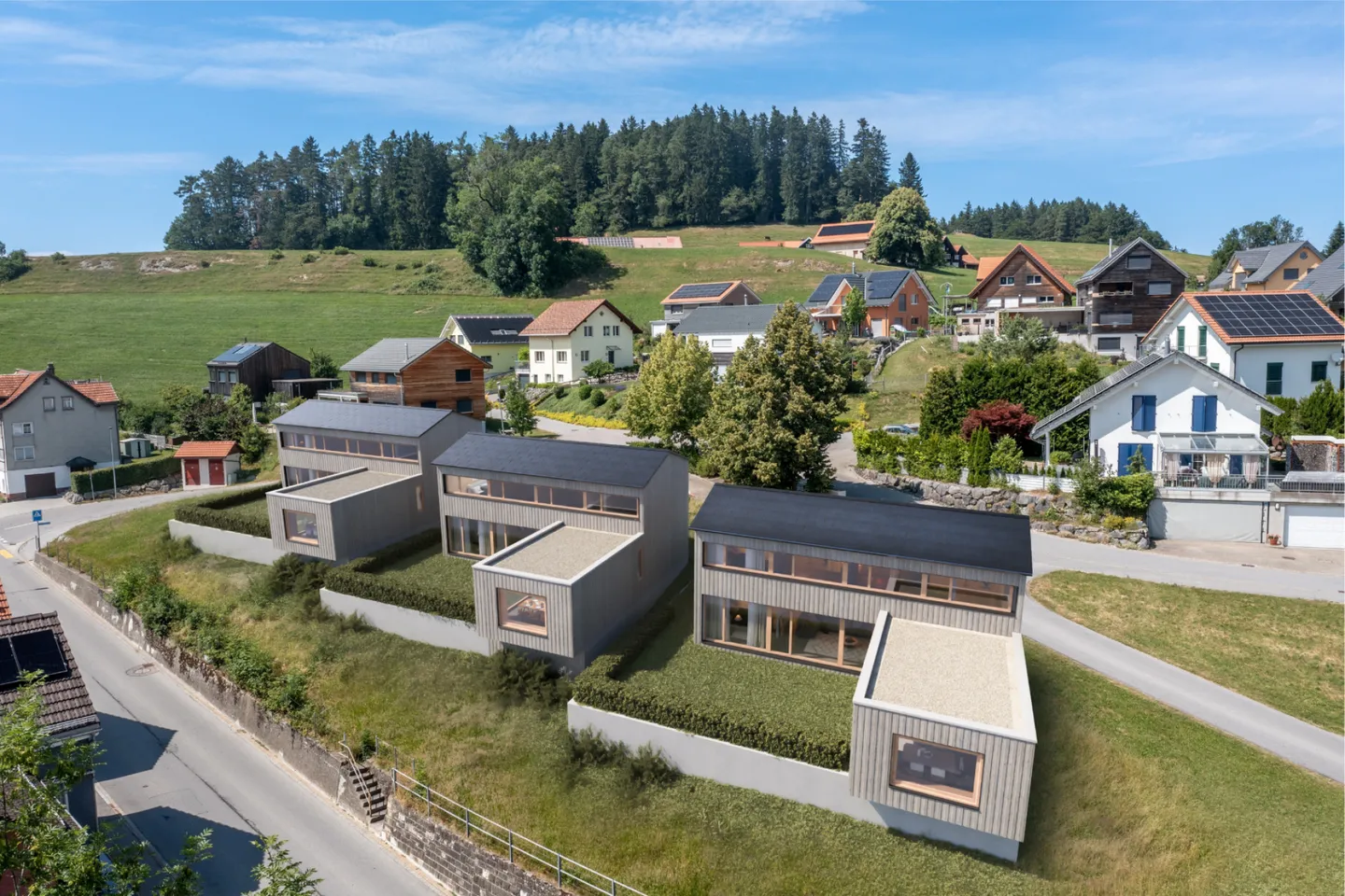 Maison individuelle neuve en construction moderne en bois - Photo 9 sur 11