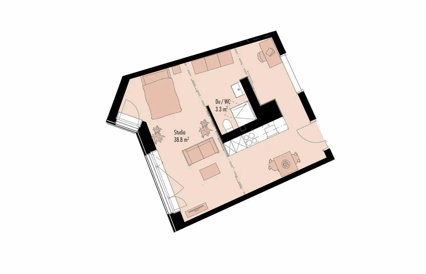 1.5 Room Apartment - Photo 2 of 7