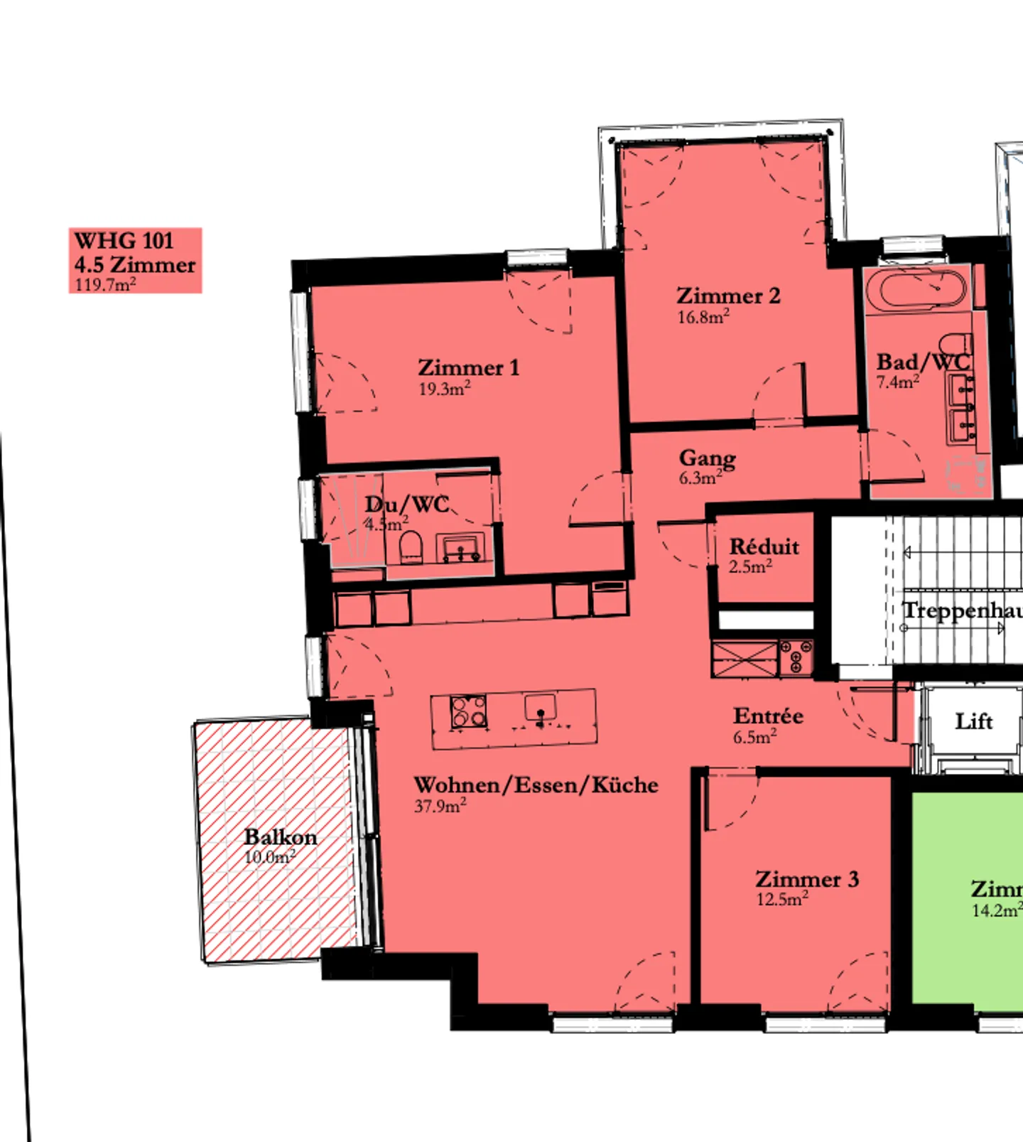 Appartamento moderno di 4,5 locali con balcone sud a Zurigo Witikon - Foto 8 di 8