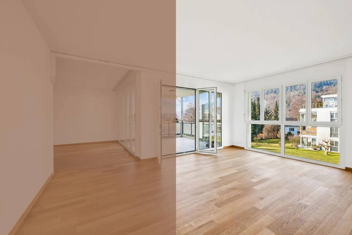 Appartement attrayant de 4,5 pièces avec balcon et vue panoramique sur la verdure - Photo 1 sur 13