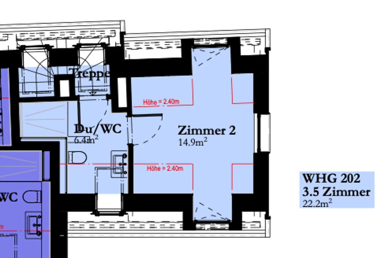 Appartement duplex exclusif de 3,5 pièces avec caractère de combles à Zurich Witikon - Photo 9 sur 9