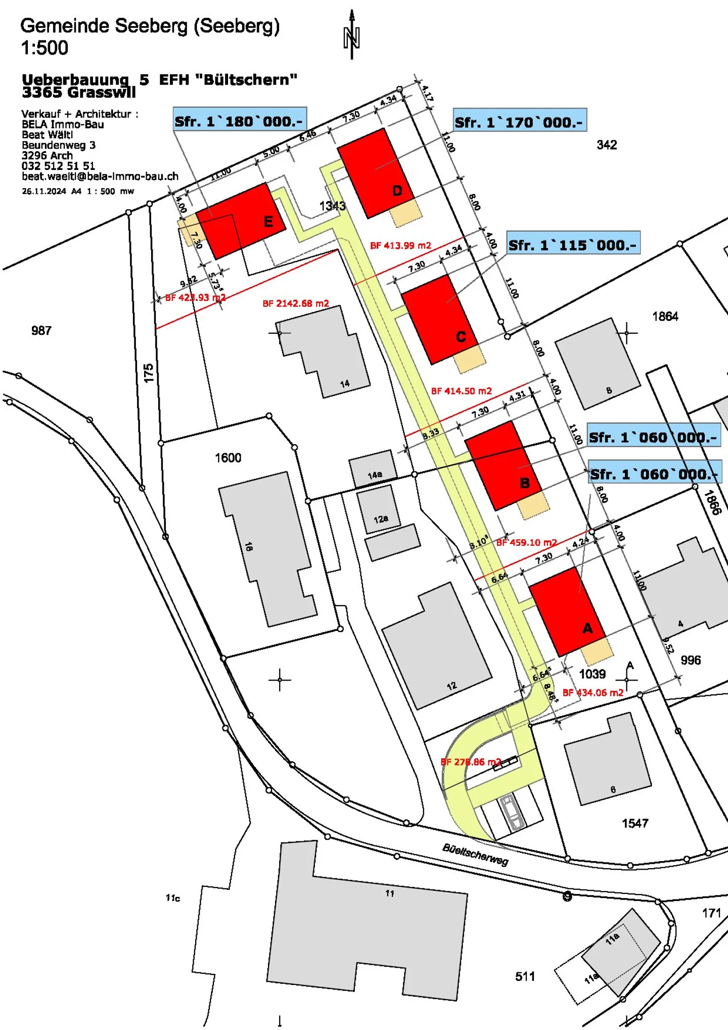 Nuova costruzione di 5 case unifamiliari con 2 posti auto ciascuno da 1.060.000 CHF - Foto 4 di 9