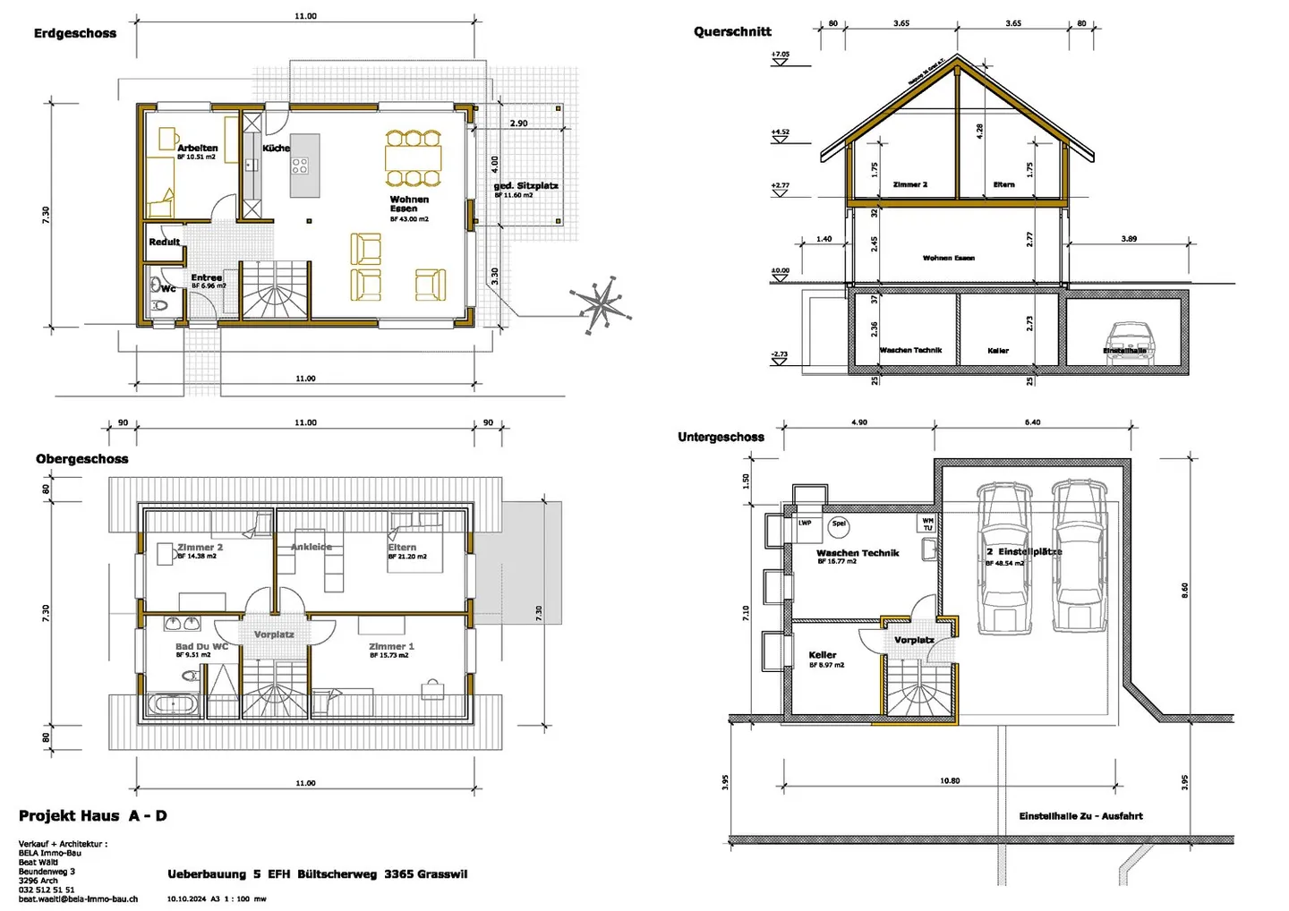 Nuova costruzione di 5 case unifamiliari con 2 posti auto ciascuno da 1.060.000 CHF - Foto 7 di 9