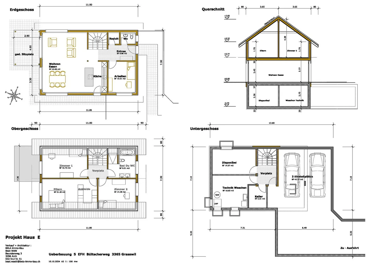 Nuova costruzione di 5 case unifamiliari con 2 posti auto ciascuno da 1.060.000 CHF - Foto 8 di 9