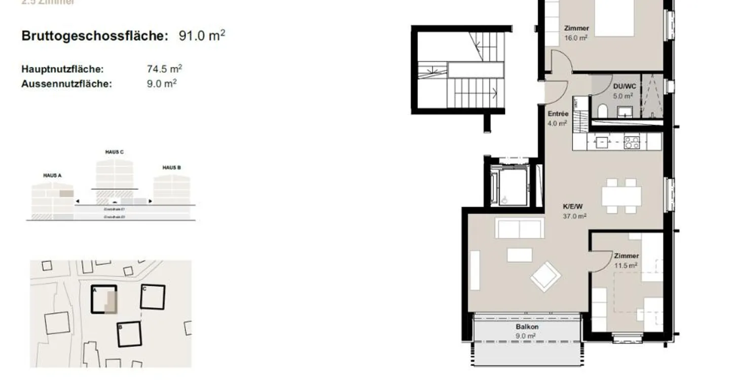 Appartamento 3.5 locali in affitto (prima occupazione): Nuova costruzione Hasol a Bürchen - Foto 10 di 10
