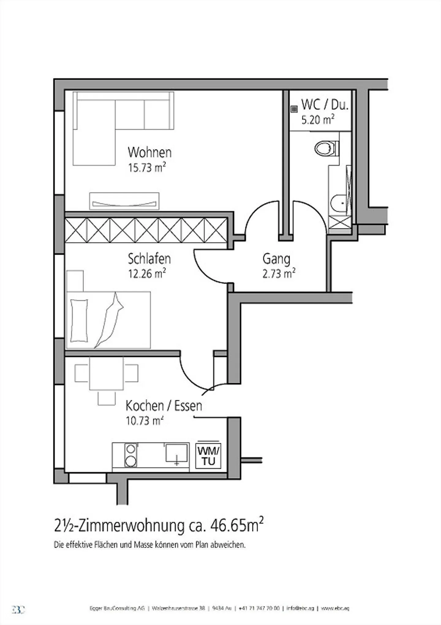 Affordable 2½-room basement apartment in a small residential and commercial building - Photo 7 of 7
