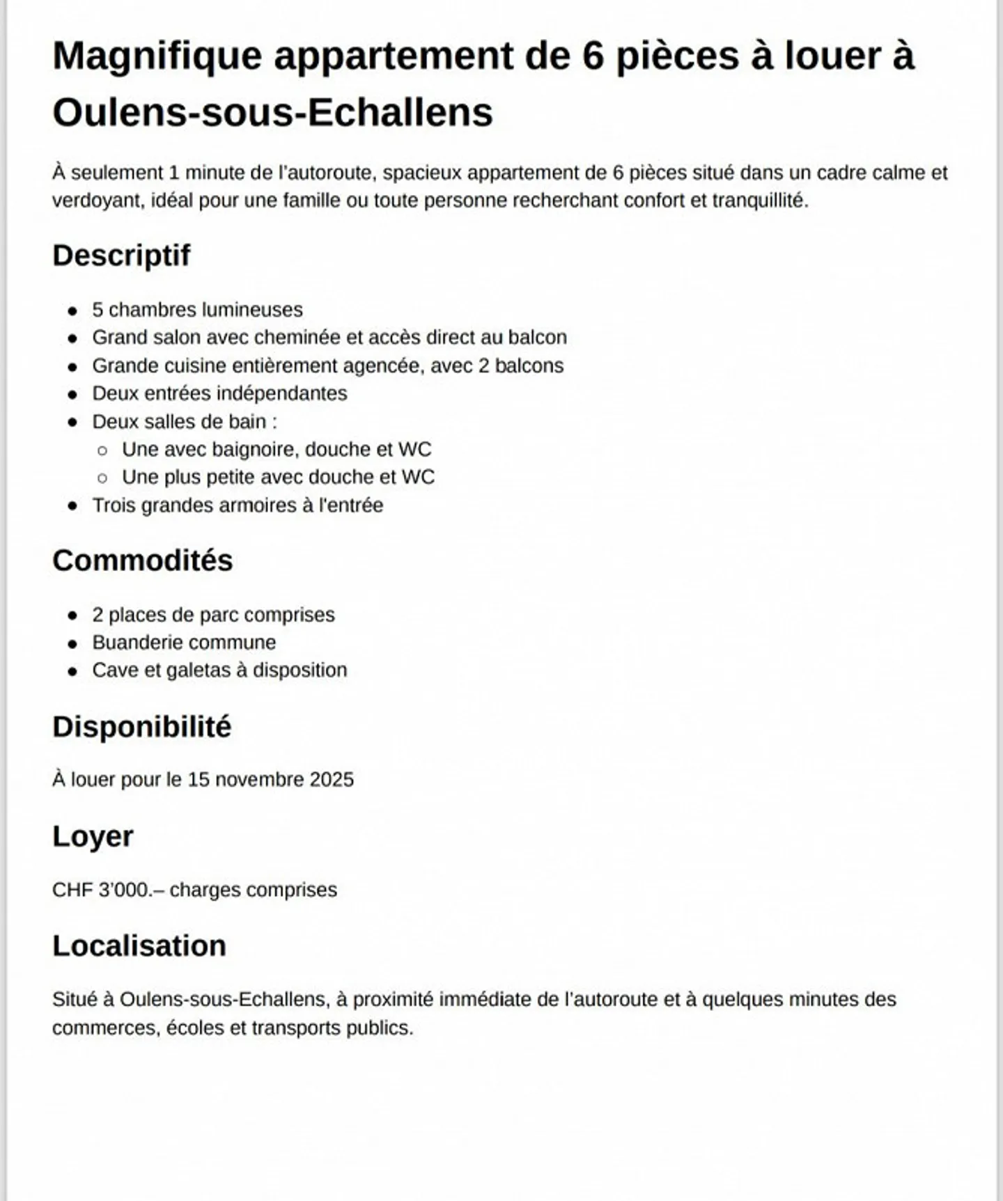 Appartement 6 Chambres - Photo 1 sur 9