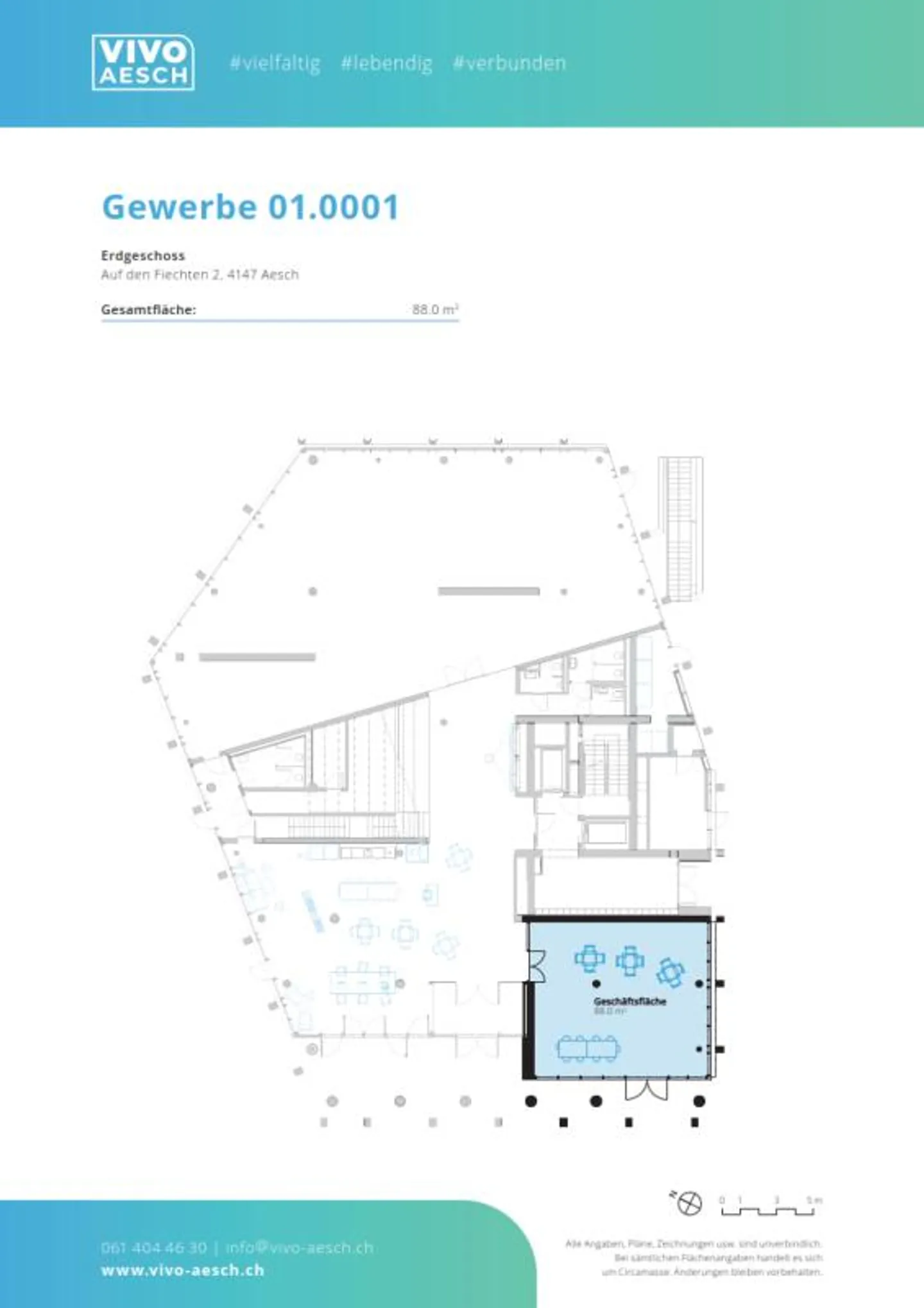 88 m² à 320 m² d'espace commercial ou de bureau dans le Vivo Aesch - Photo 7 sur 7