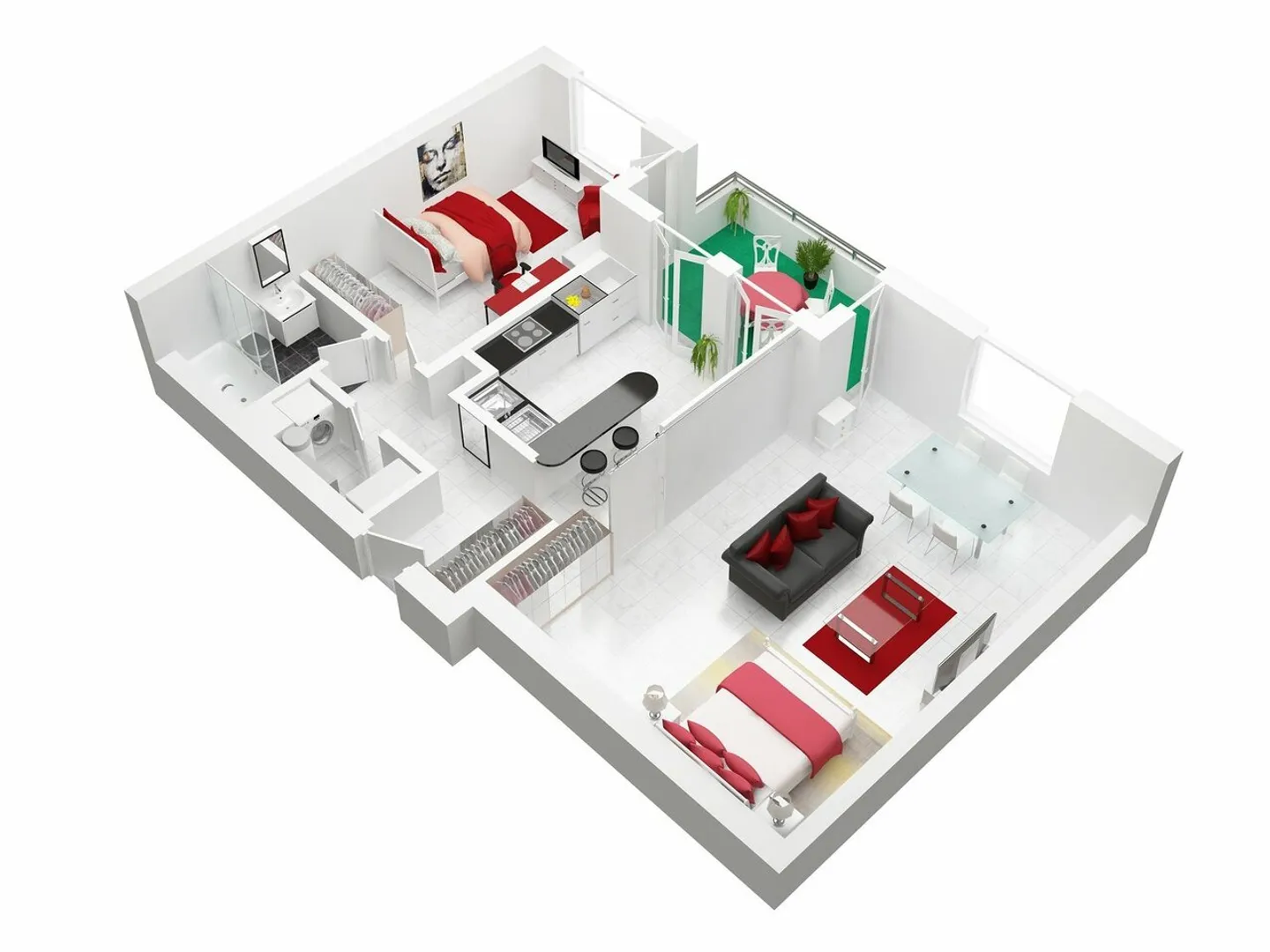 Möblierte 2,5-Zimmer-Wohnung mit eigener Waschküche - Foto 13 von 15