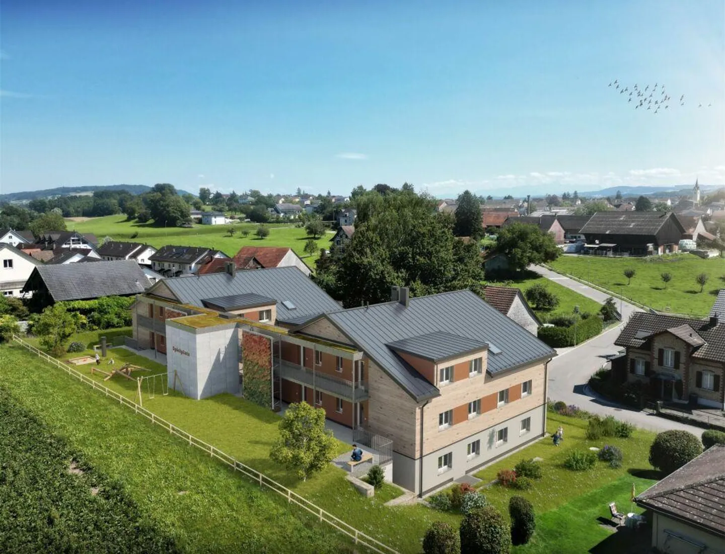 Nuovo progetto di costruzione "zur Wiesegg" - Appartamento al piano superiore in costruzione in legno di alta qualità (Minergie-P) in una posizione tranquilla e soleggiata - Foto 3 di 9