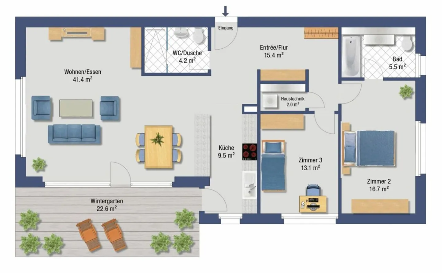 3.5-room garden apartment, high-quality finish in a quiet location - Photo 13 of 13