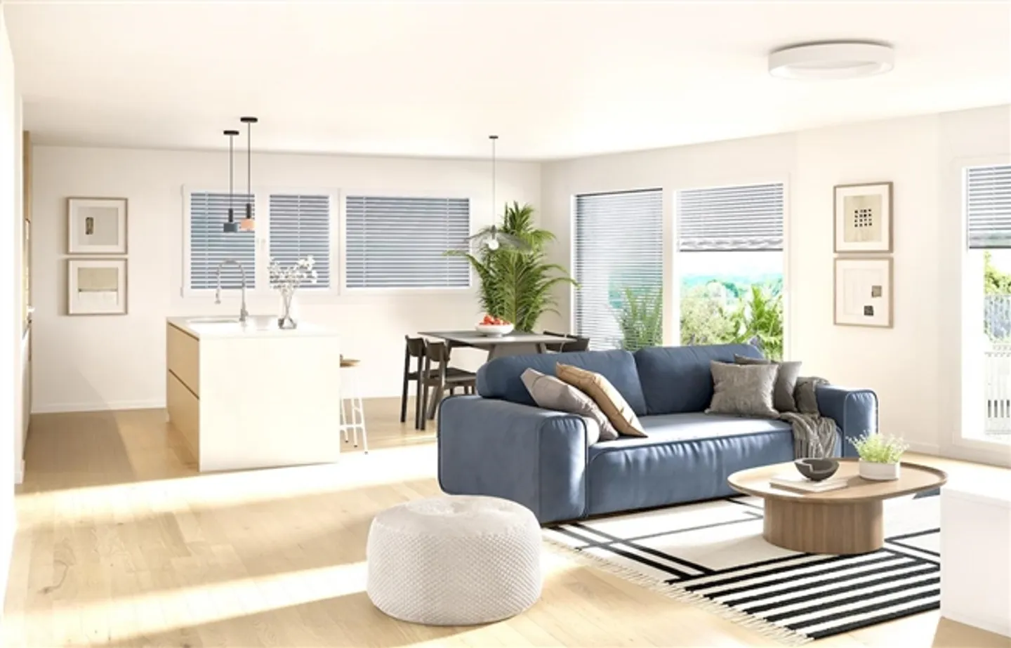 «Wunderschöne 3,5-Zimmer-Wohnung mit Balkon in Attalens Lot A12» - Foto 2 von 9